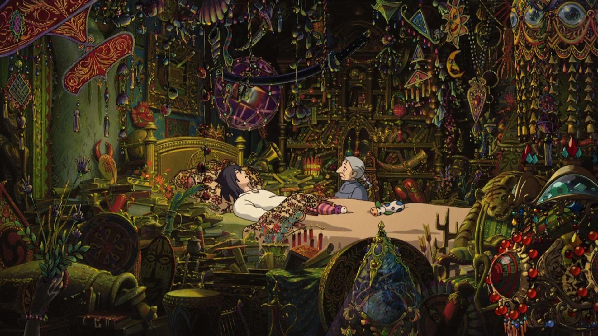 1920x1080 howl's moving castle interior moving