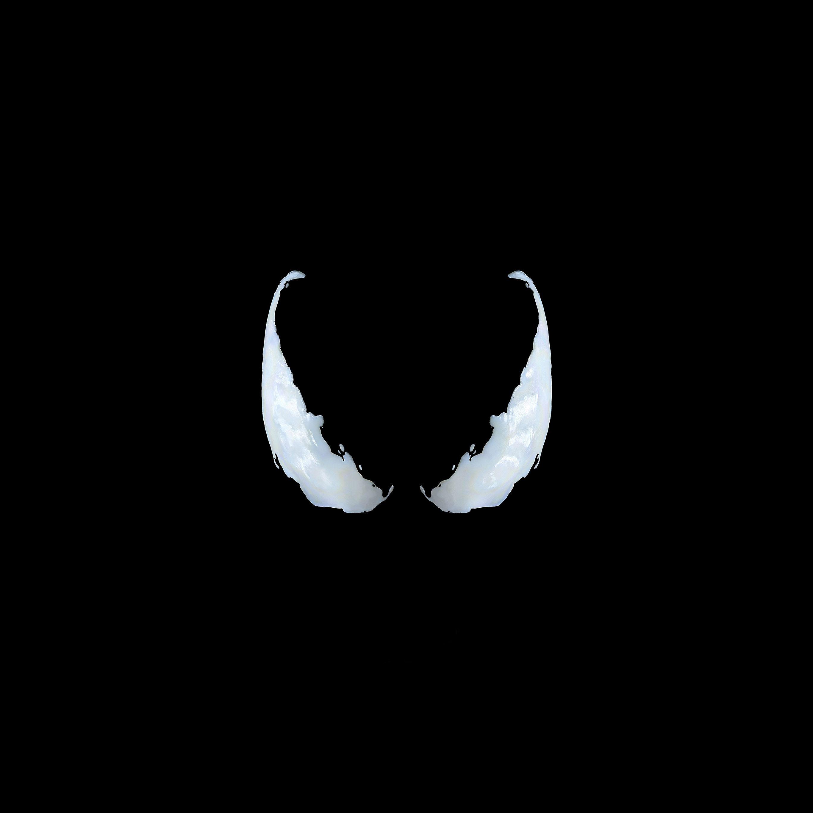 2732x2732 Marvel Venom Logo Dark Eye Art Simple Minimal Wallpaper