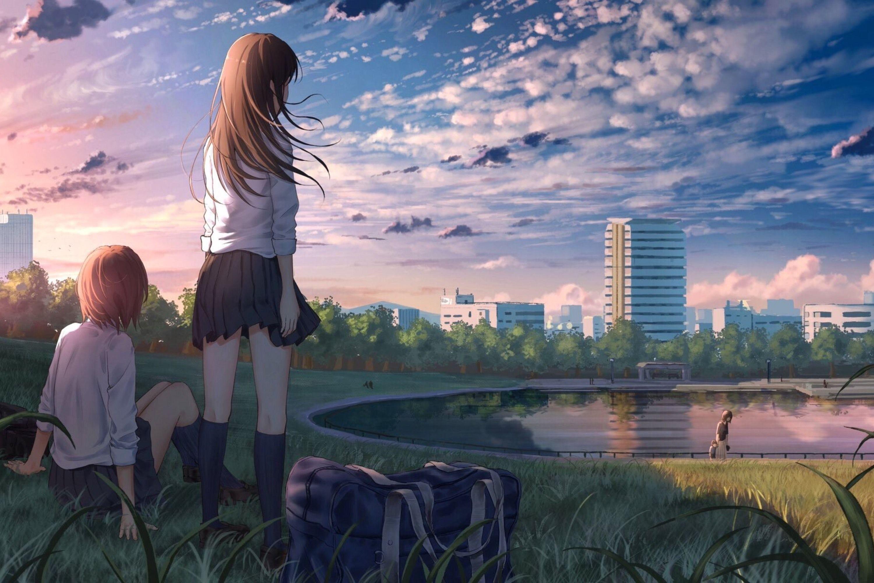 3000x2001 Anime Girl In School Uniform 3000x2001 Resolution HD 4k