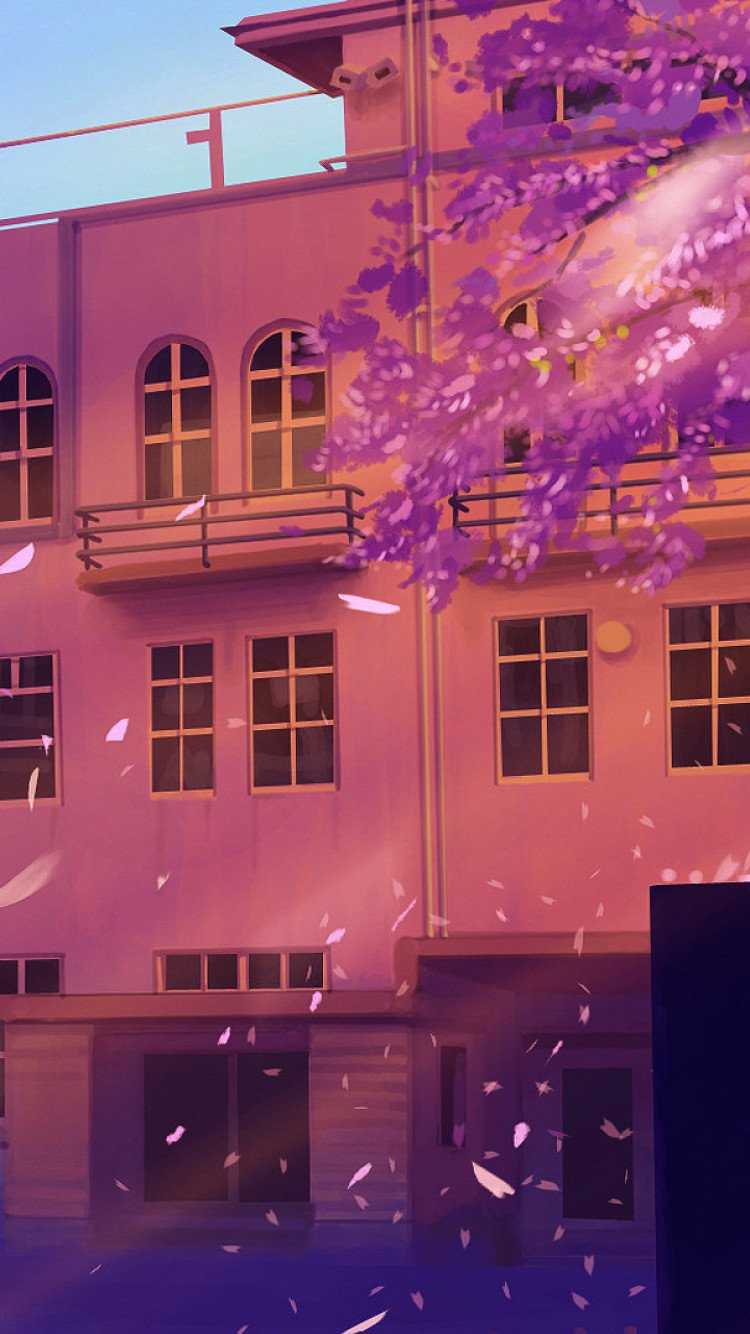750x1334 Anime School Artwork HD Wallpaper (750x1334)
