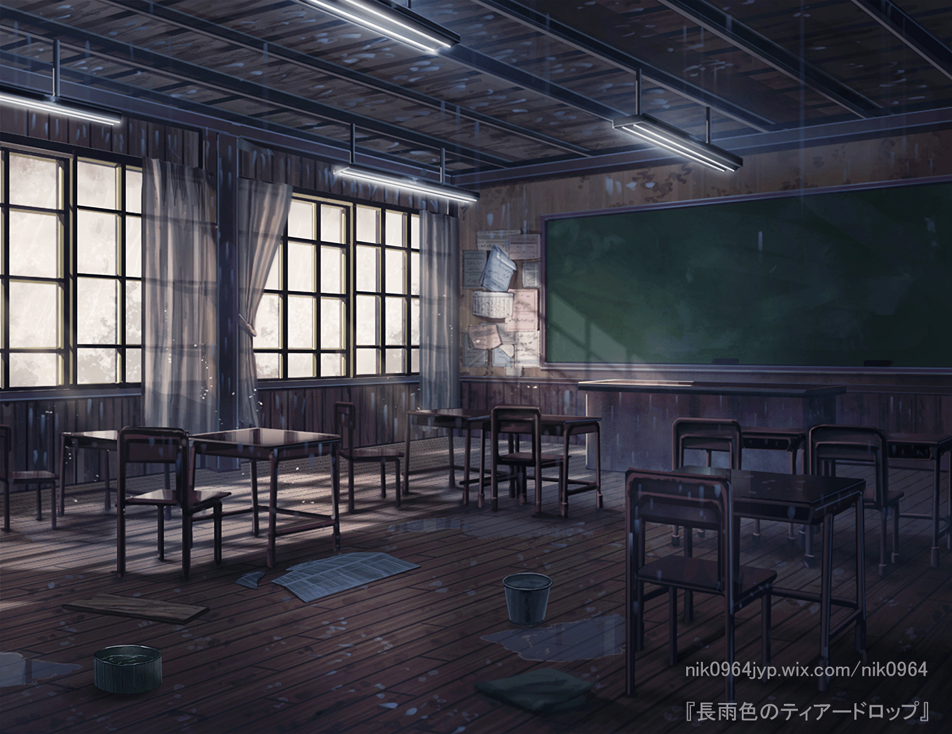 1920x1481 Anime Original Original (Anime) School Wallpaper. Cenário anime