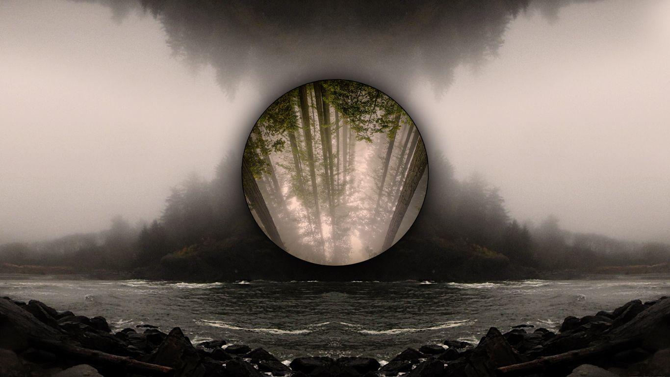 1366x768 Trees Abstract Circle HD wallpaper. art and paintings. Wallpaper
