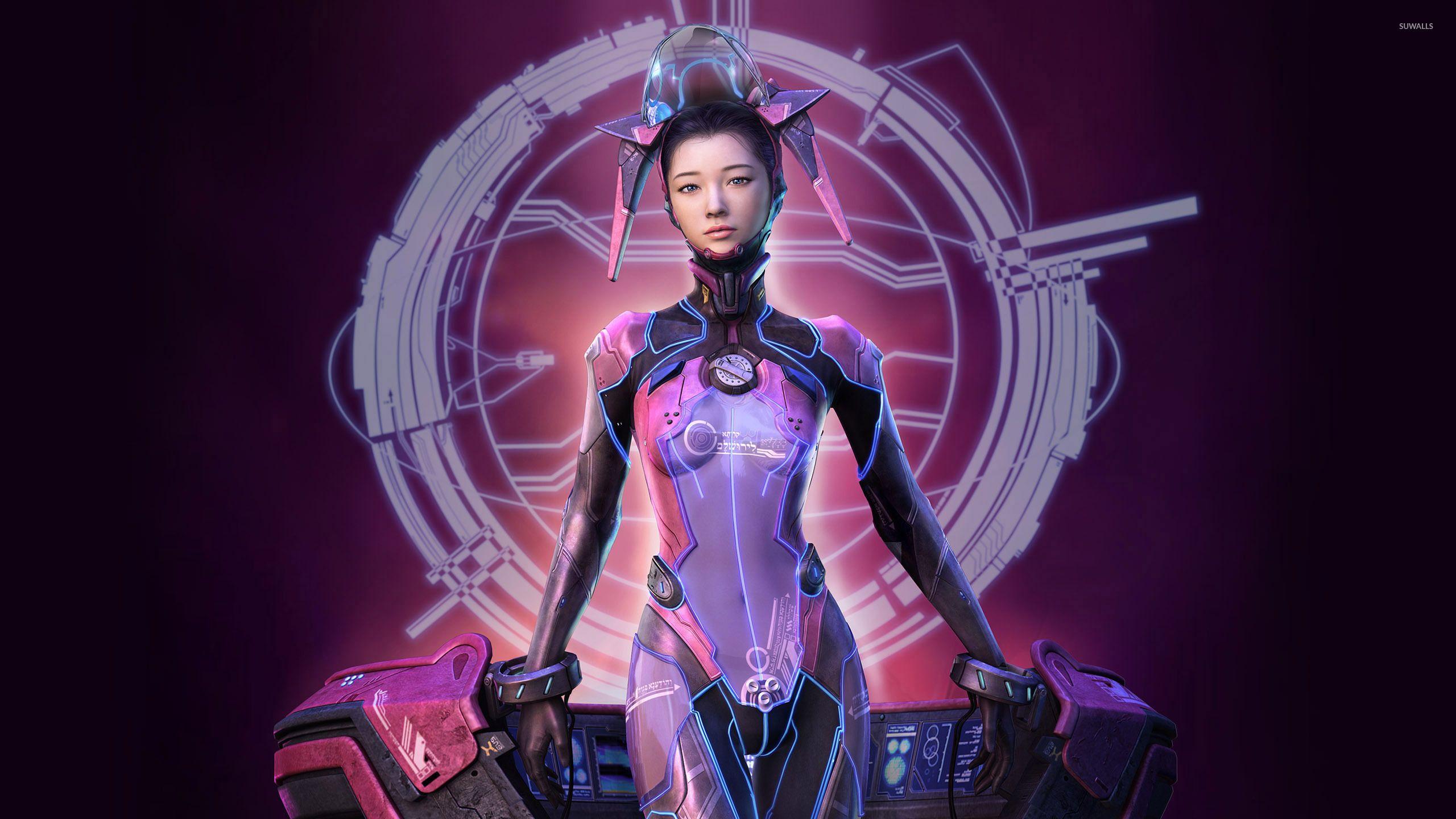 2560x1440 Cyborg girl [2] wallpaper Art wallpaper