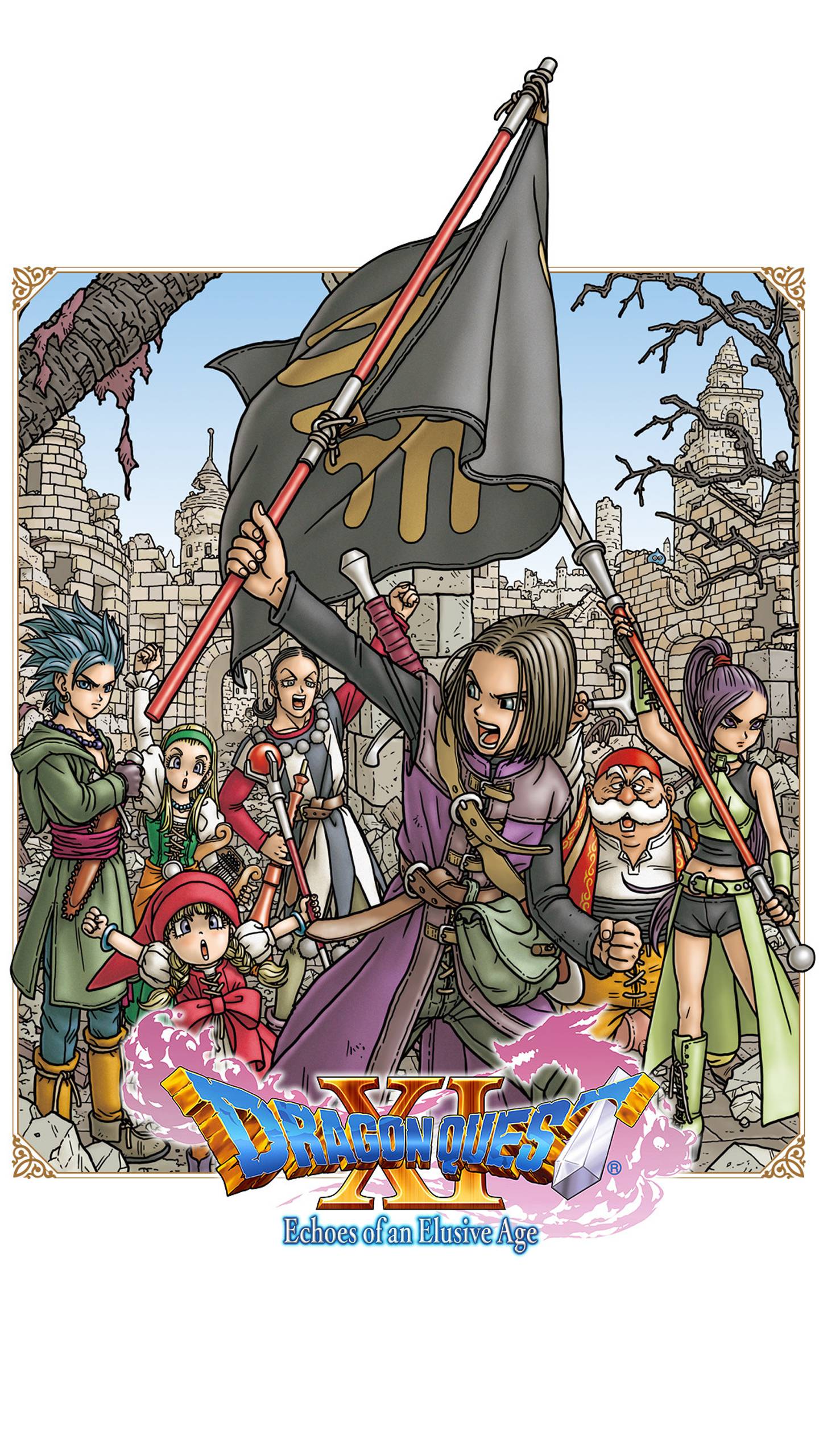 1440x2560 Dragon Quest XI Promo Art Wallpaper. Cat with Monocle