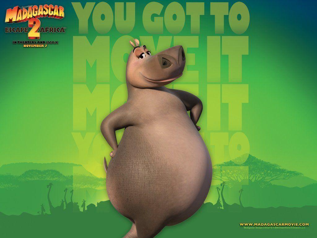 1024x768 Desktop Wallpaper Gloria the Hippo. Free