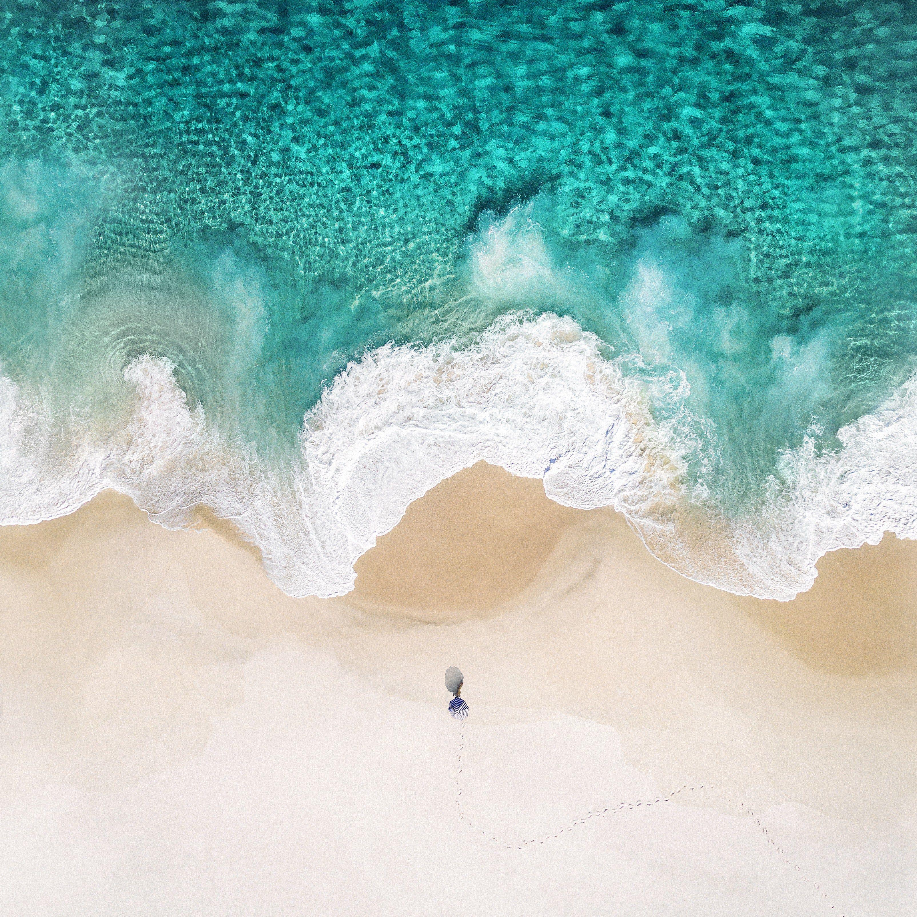 Wallpaper iOS 11 4k 5k beach ocean OS 13655