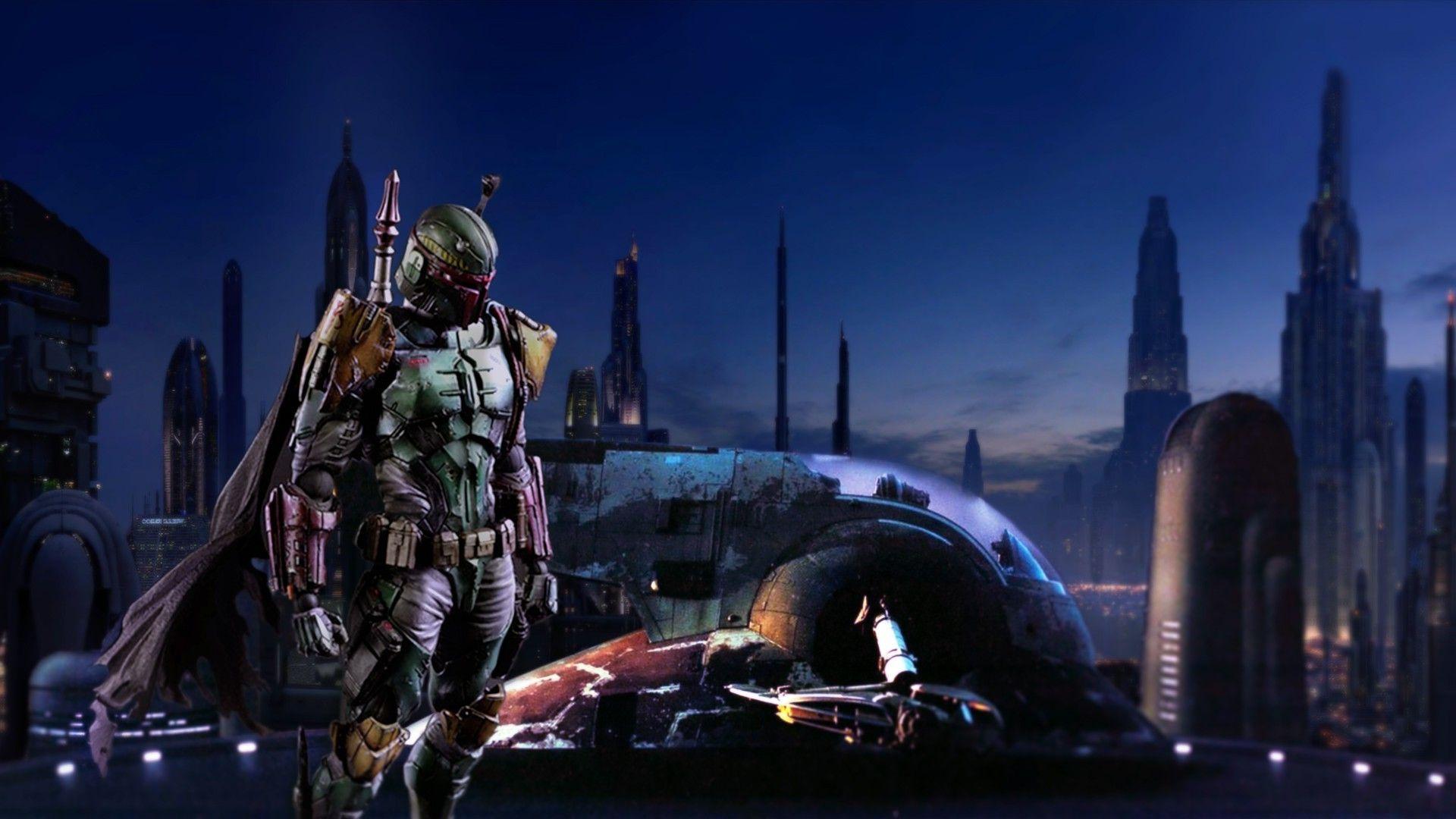 1920x1080 Free download Star Wars Boba Fett Slave1 Coruscant Bounty Hunter