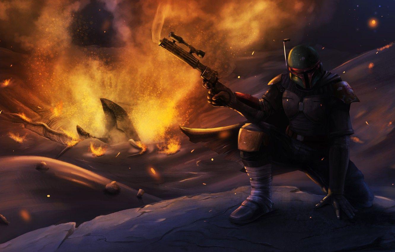 1332x850 Wallpaper Star Wars, helmet, art, boba fett, bounty hunter, Mandalorian warrior image for desktop, section фантастика