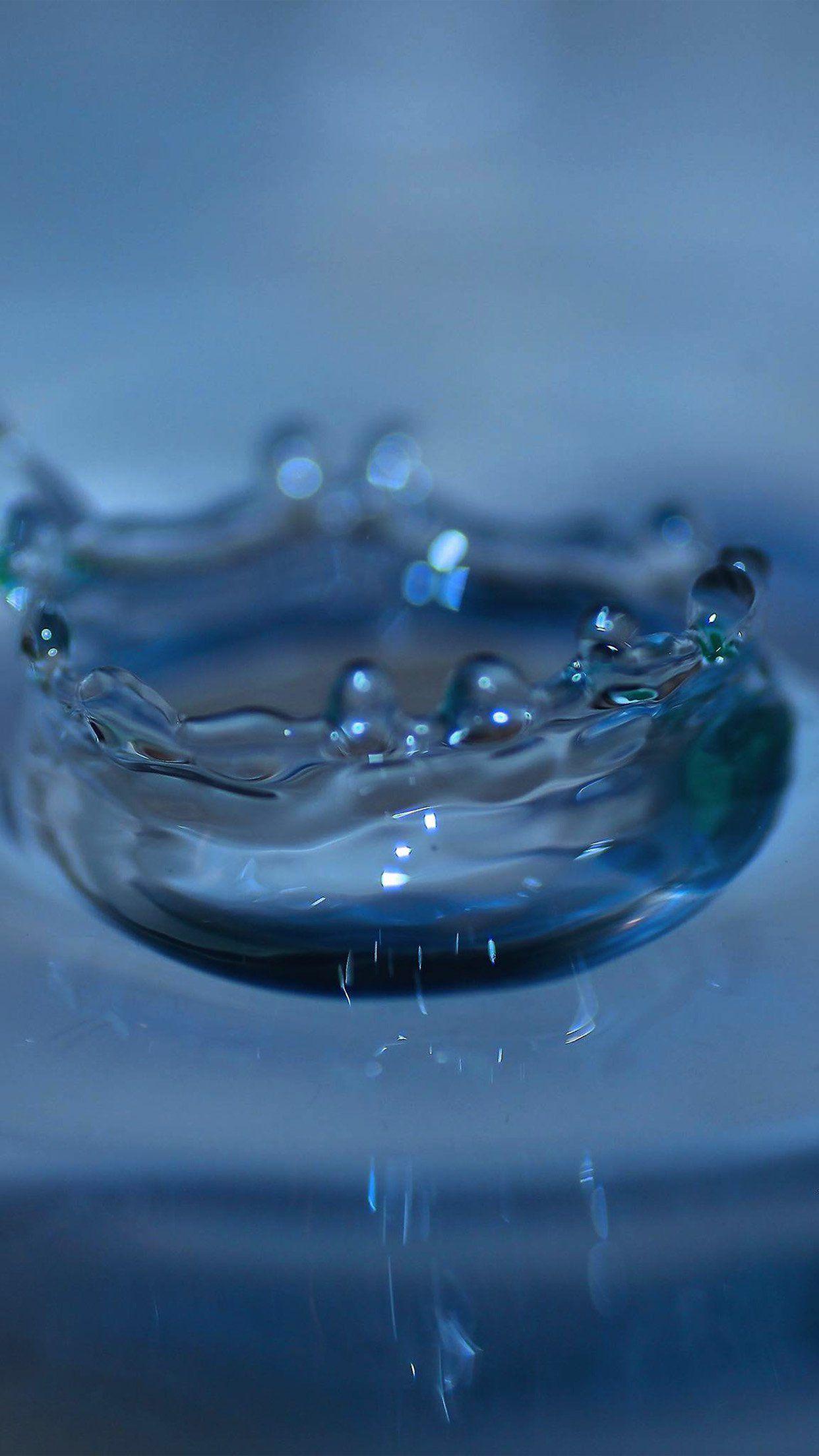 1242x2208 iPhone7 wallpaper. water drop blue pattern