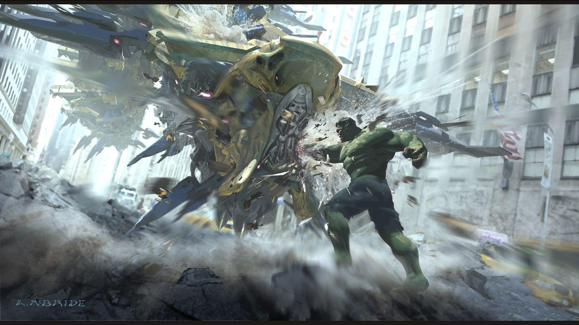 1920x1080 The Avengers Leviathan Vs Hulk, HD Superheroes, 4k Wallpaper