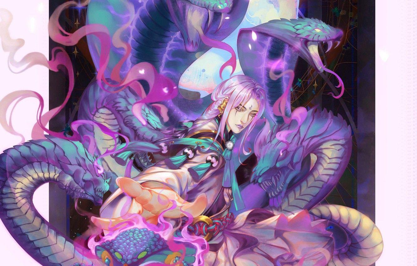 1332x850 Wallpaper Reptile, Yamata no Orochi, Onmyouji, Onmyouji NetEase