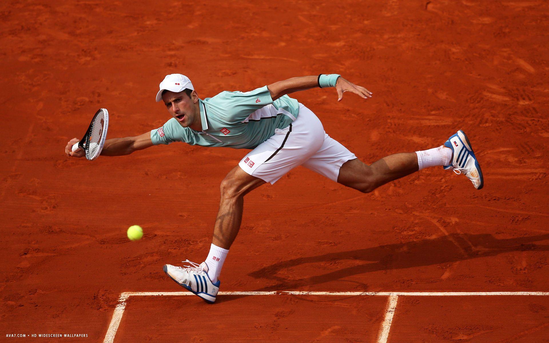 1920x1200 novak djokovic tennis player clay forehand HD widescreen wallpaper