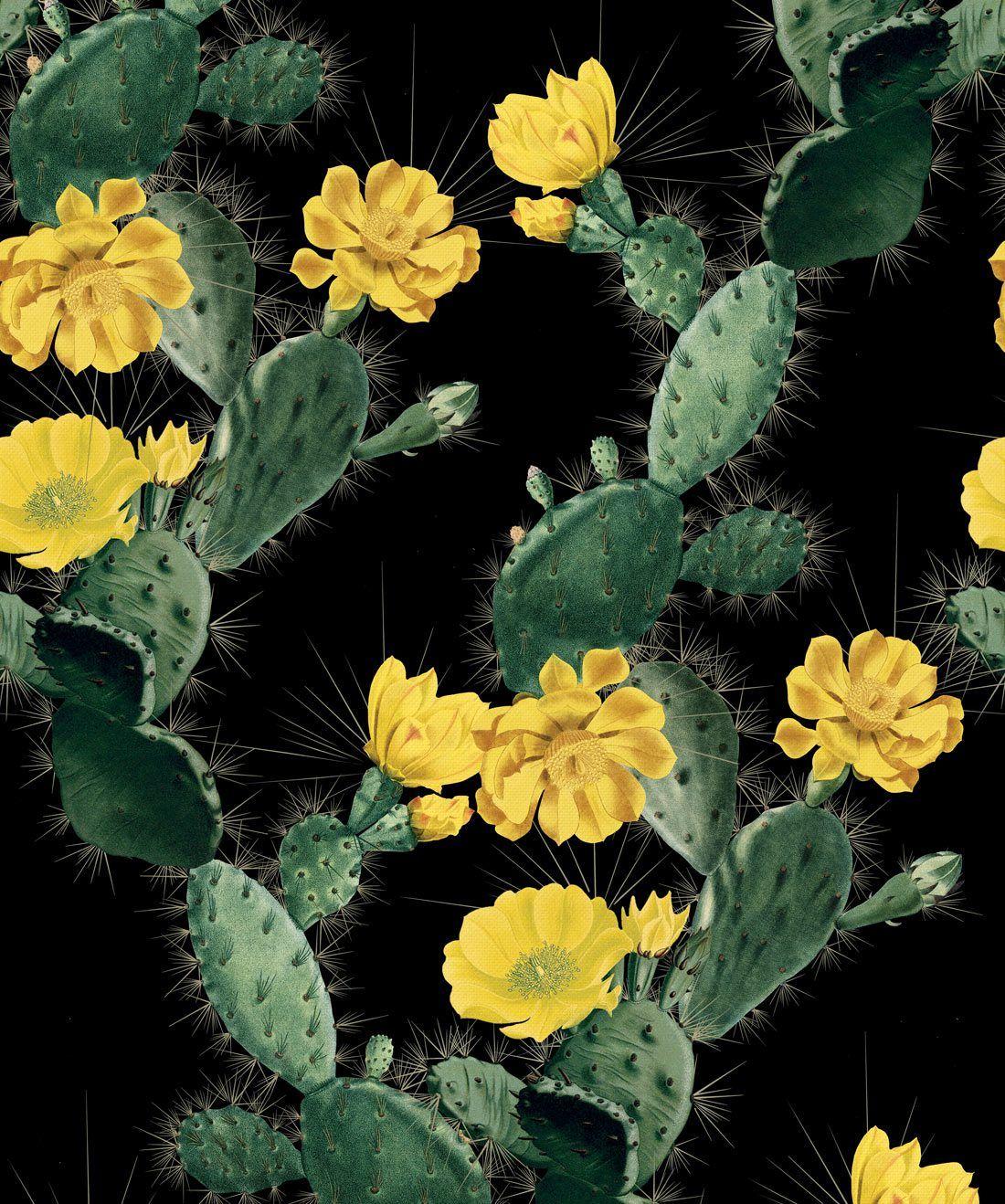 1100x1318 Alluring Cactus Wallpaper • Bold Bright Cacti Design