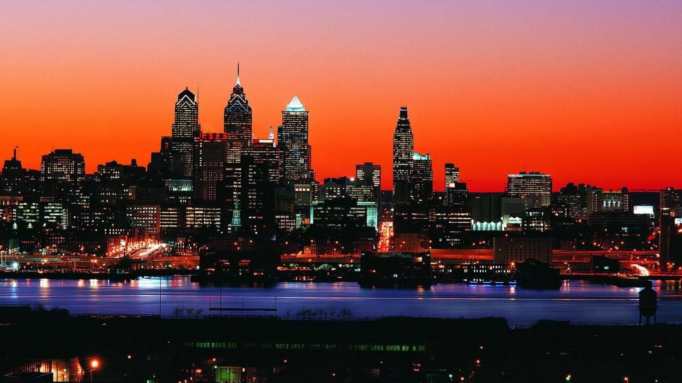 1366x768 Free download Philadelphia Skyline Wallpaper [1366x768]