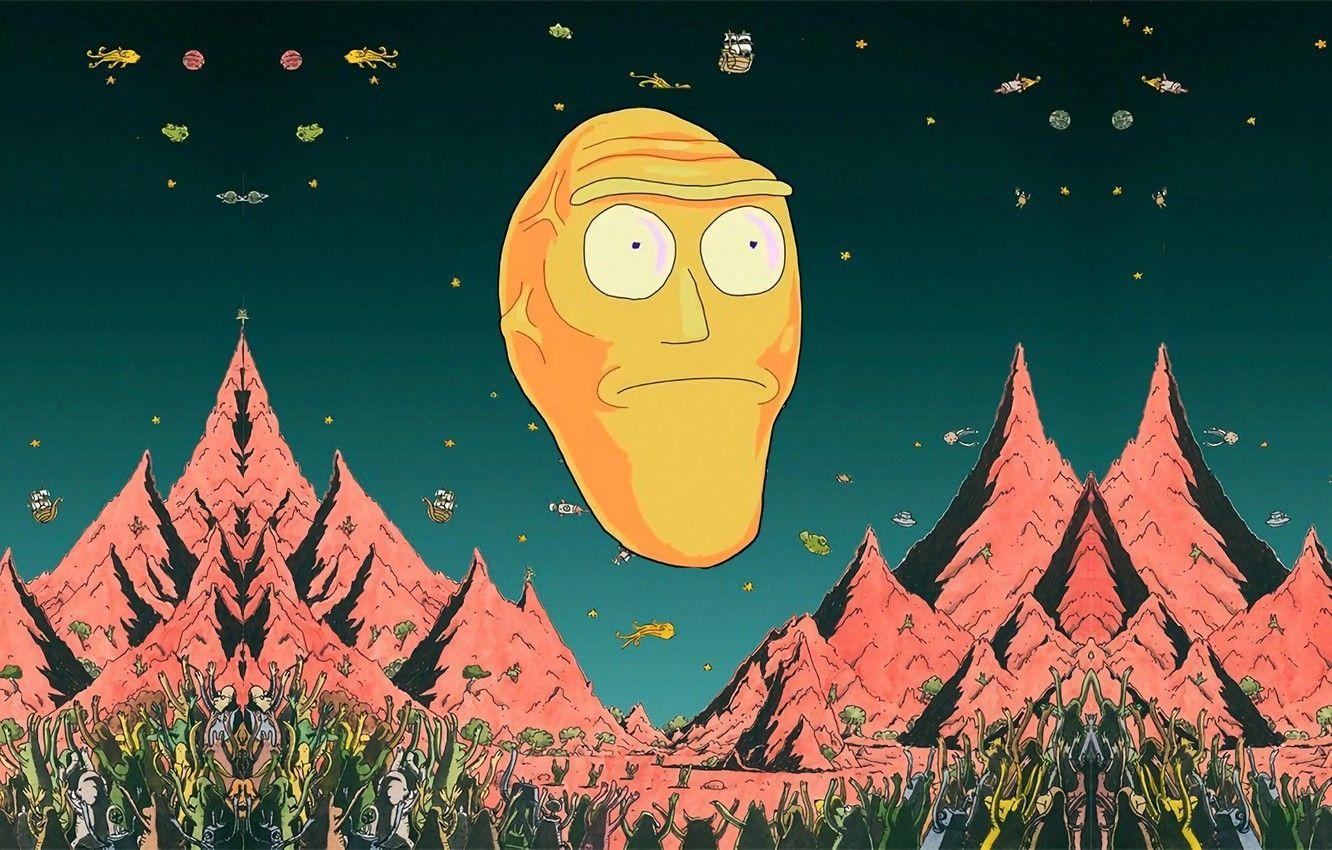 1332x850 Wallpaper Mountains, Smith, Cartoon, Sanchez, Rick, Rick and Morty