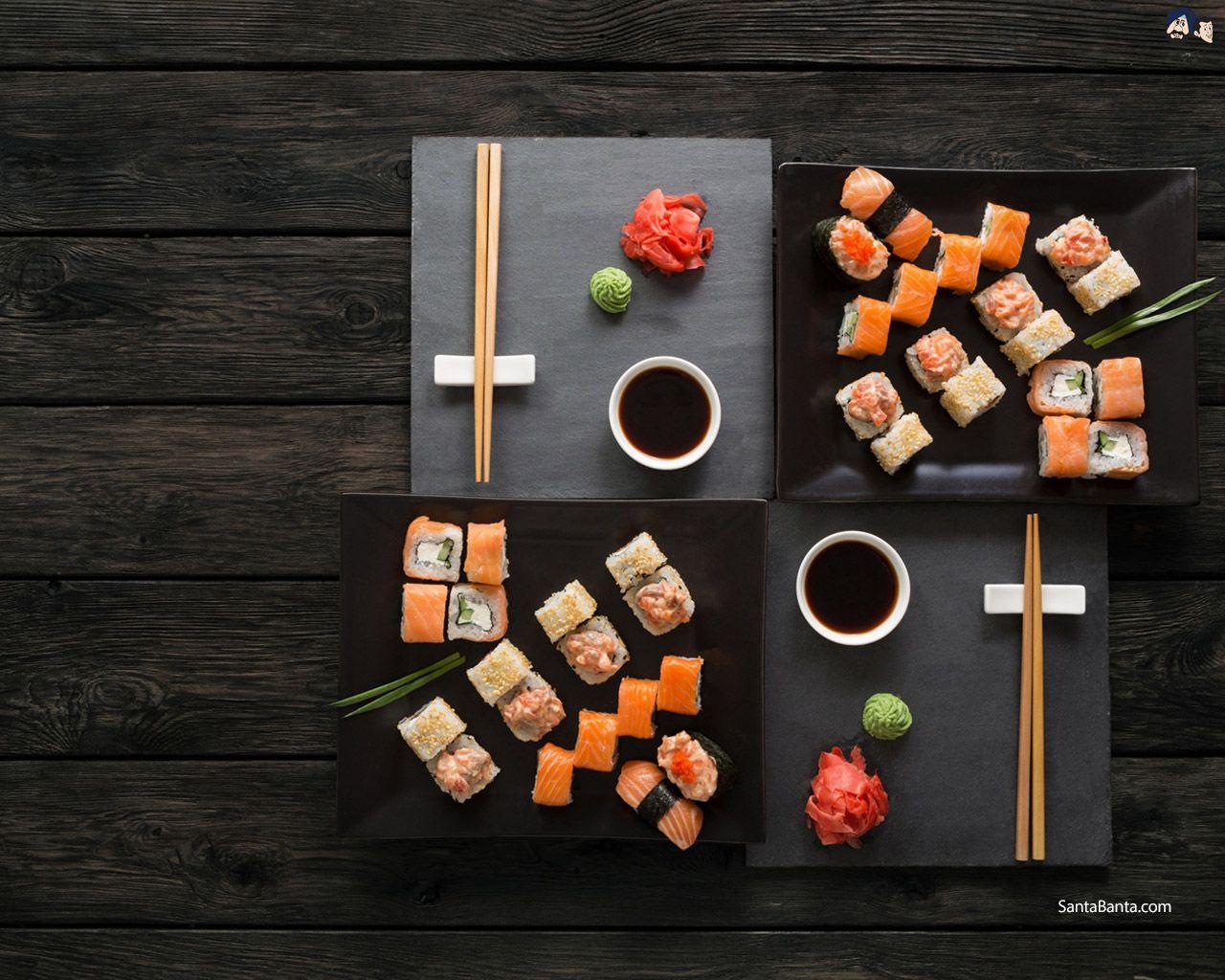 1280x1024 Sushi and Sashimi Wallpaper