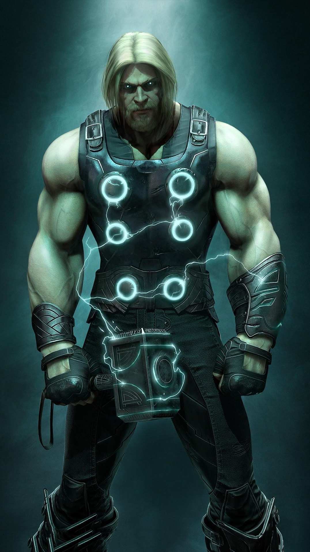 1076x1914 Thor with Hammer Wallpaper Wallpaper : Android Wallpaper