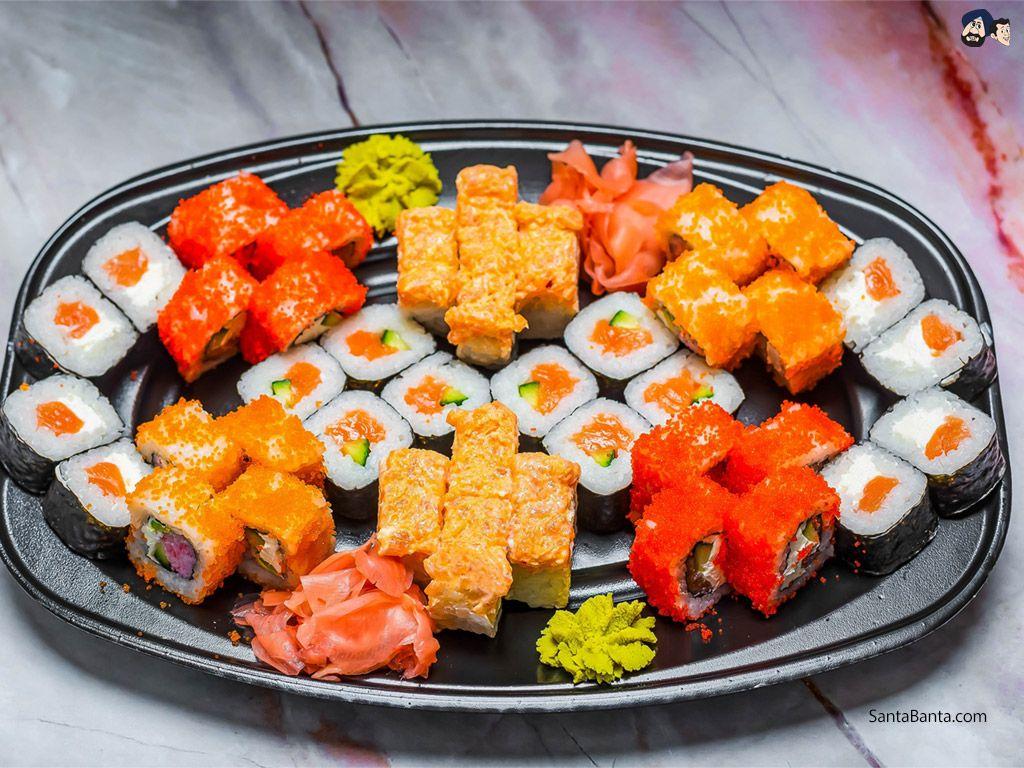 1024x768 Sushi and Sashimi Wallpaper