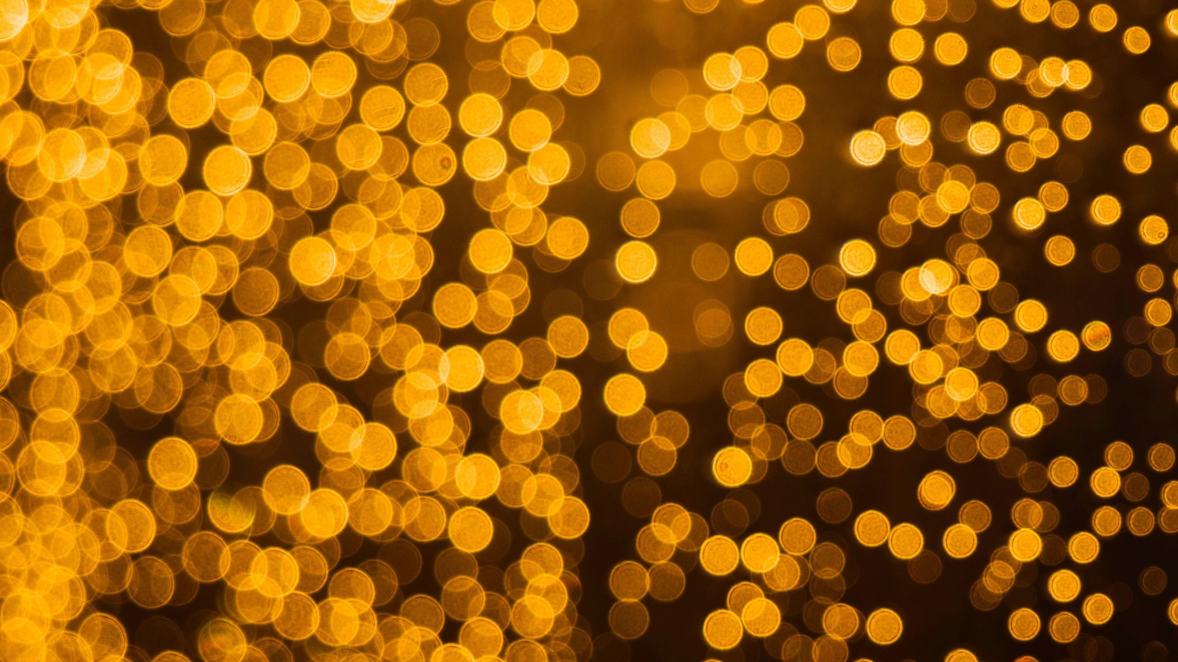 3840x2160 Gold Lights Wallpaper