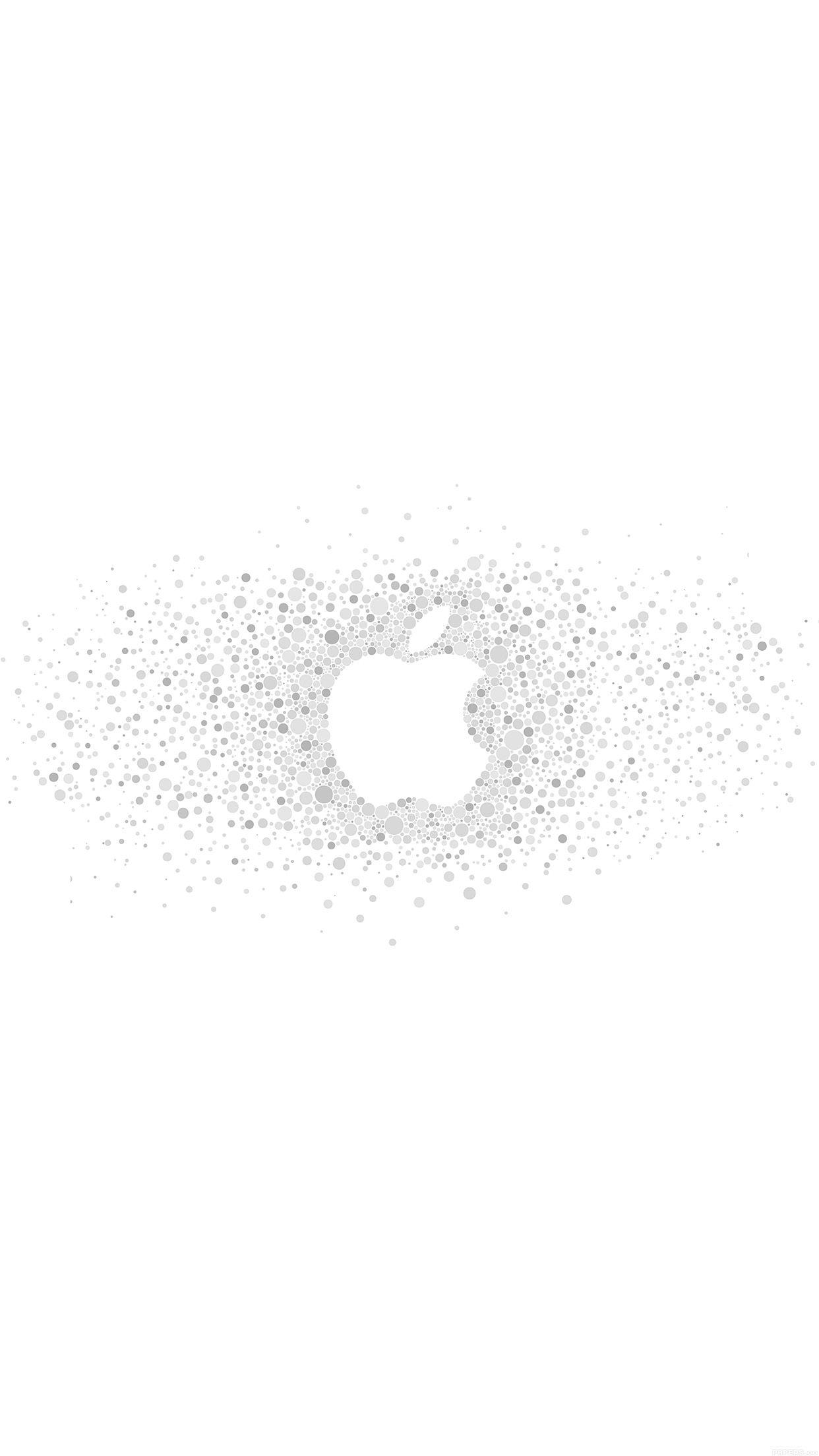1242x2208 Logo Art Apple Rainbow Minimal White