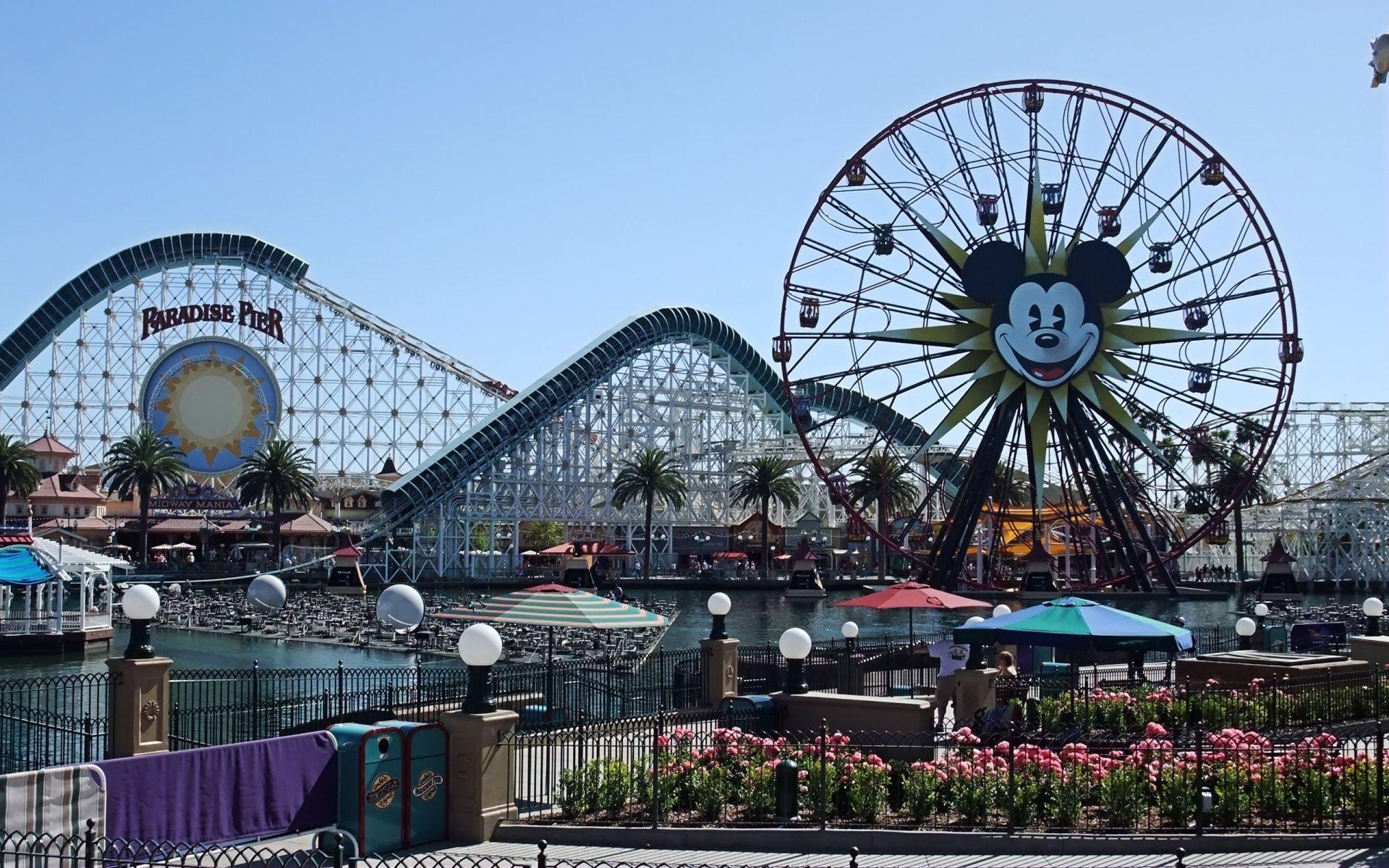 1920x1200 Wallpaper city, attraction, park, paradise pier, disneyland
