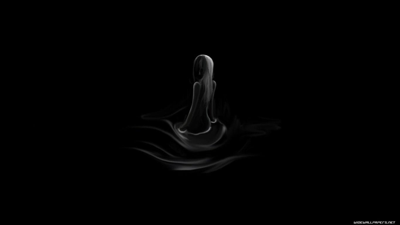 1366x768 Black Wallpaper Desktop