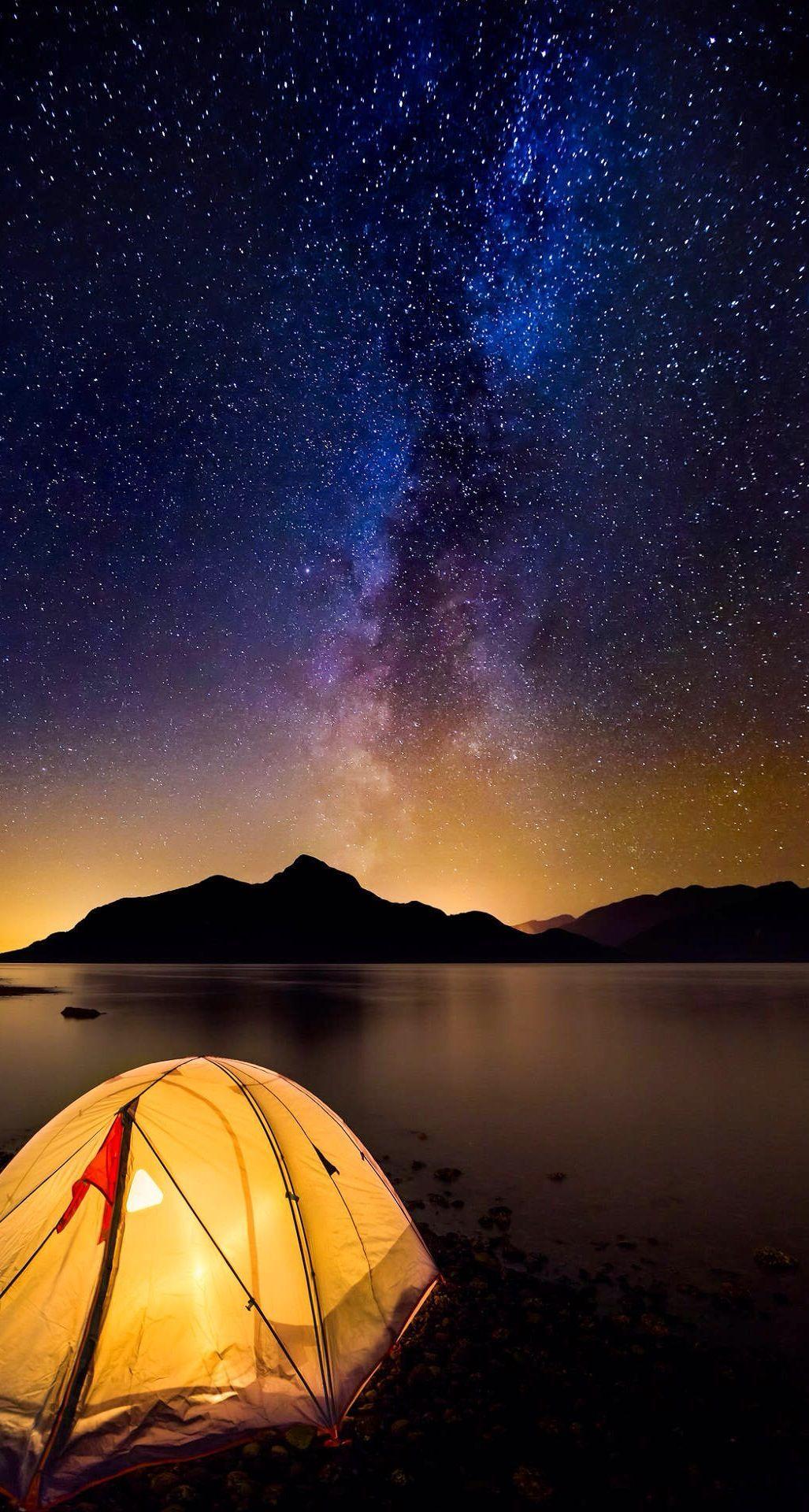 1027x1920 Wallpaper Camping