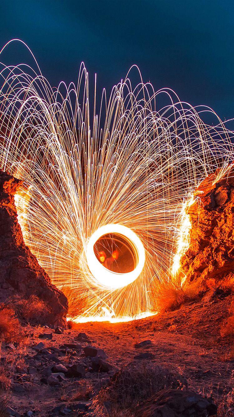 750x1334 Lights Nature Fun Camping Red