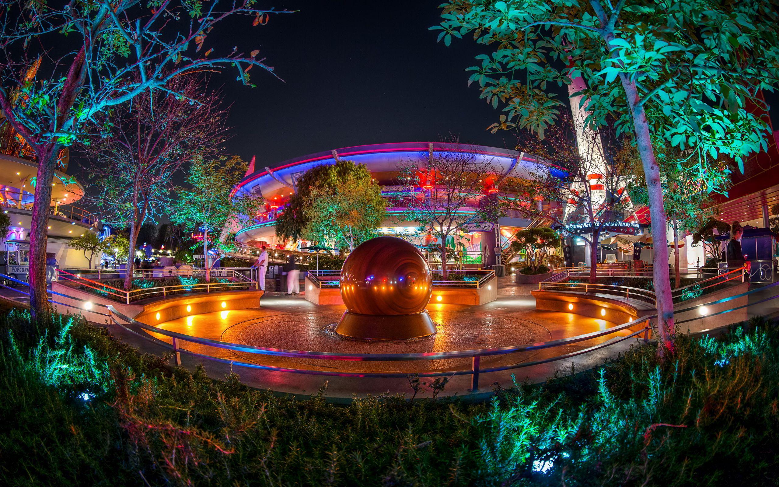 2560x1600 Wallpaper California Disneyland USA HDRI Night Cities 2560x1600