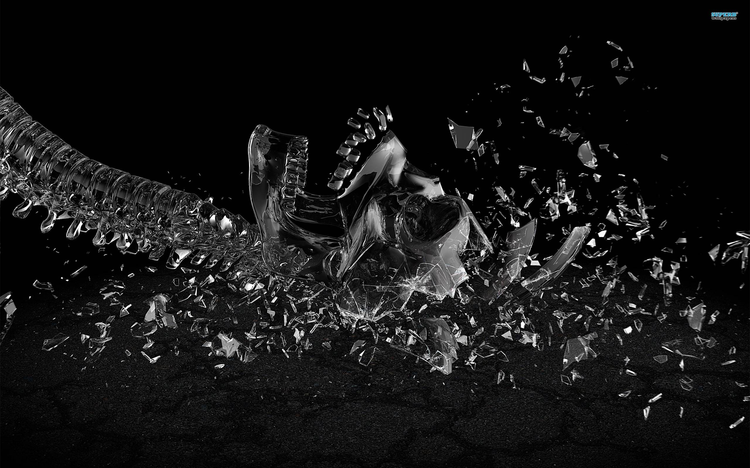 2560x1600 Shattered Glasses Background Black 1080p