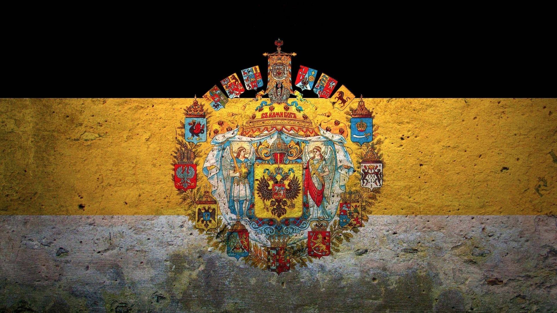 1920x1080 Download wallpaper 1920x1080 flag, coat of arms, russia, empire full