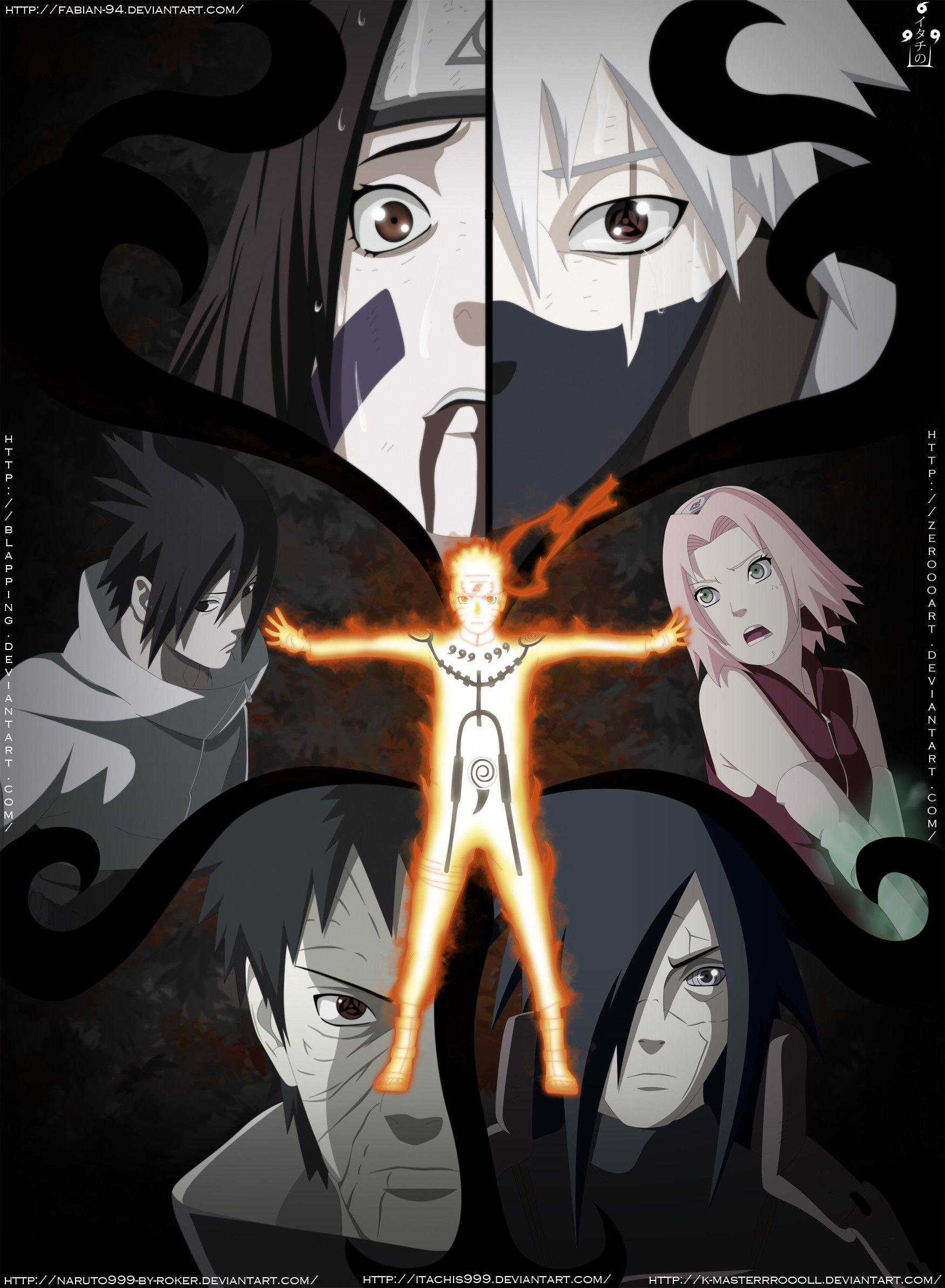 1750x2384 Naruto Shippuden Rin Minatp Kakashi Obito Wallpaper PC