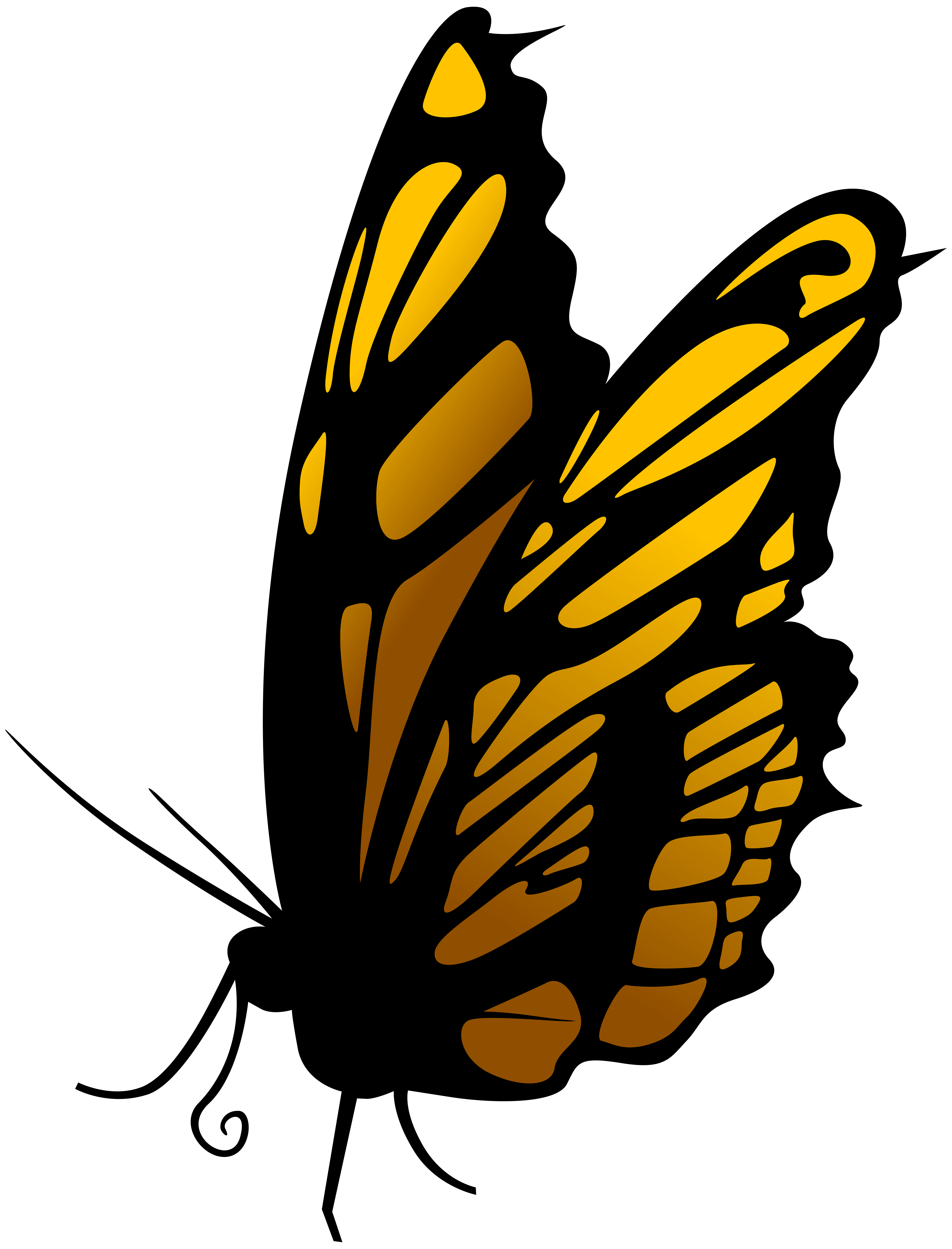 6100x8000 Monarch Butterfly Clipart Yellow Butterfly