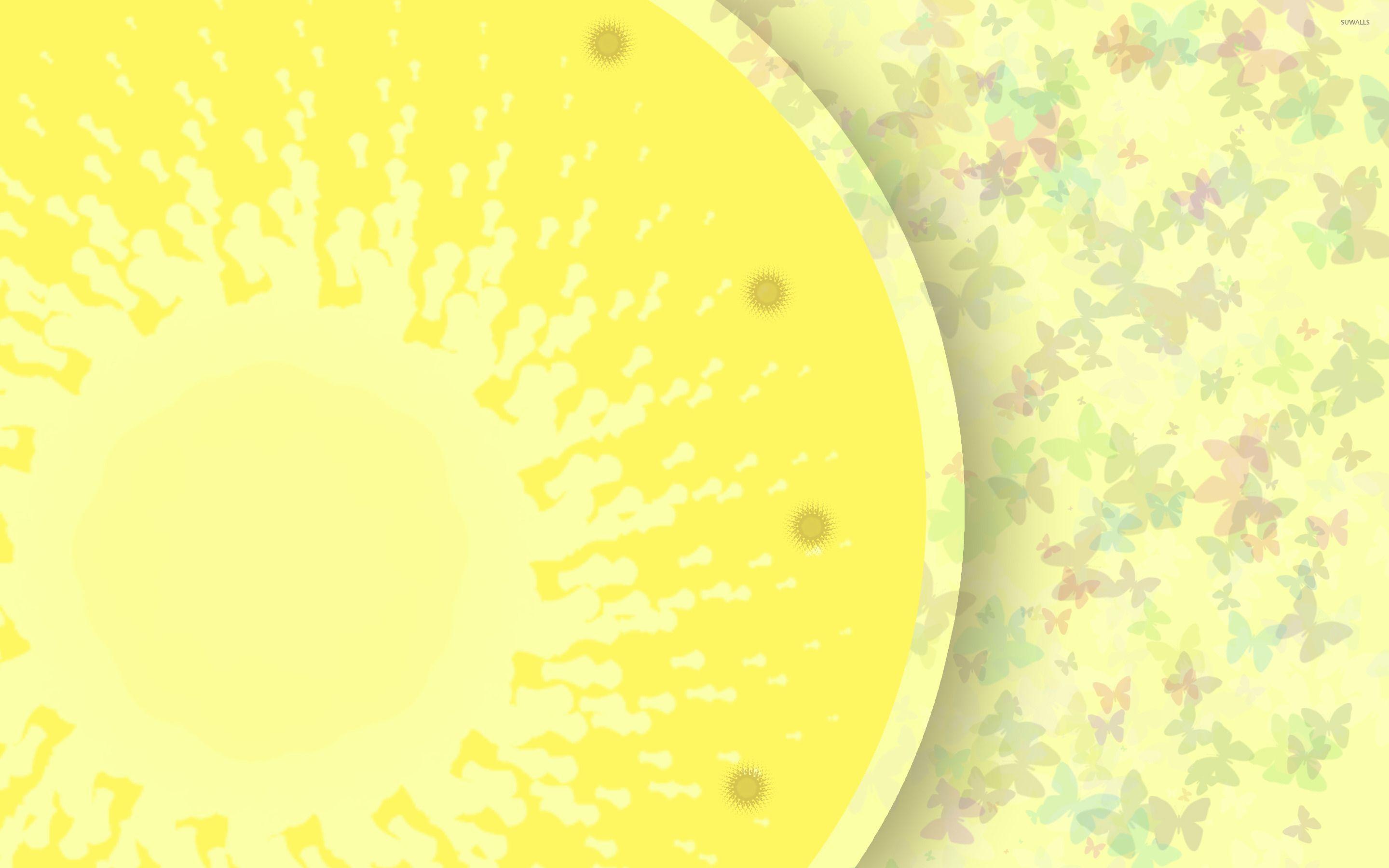 2880x1800 Butterflies around a yellow splash wallpaper wallpaper