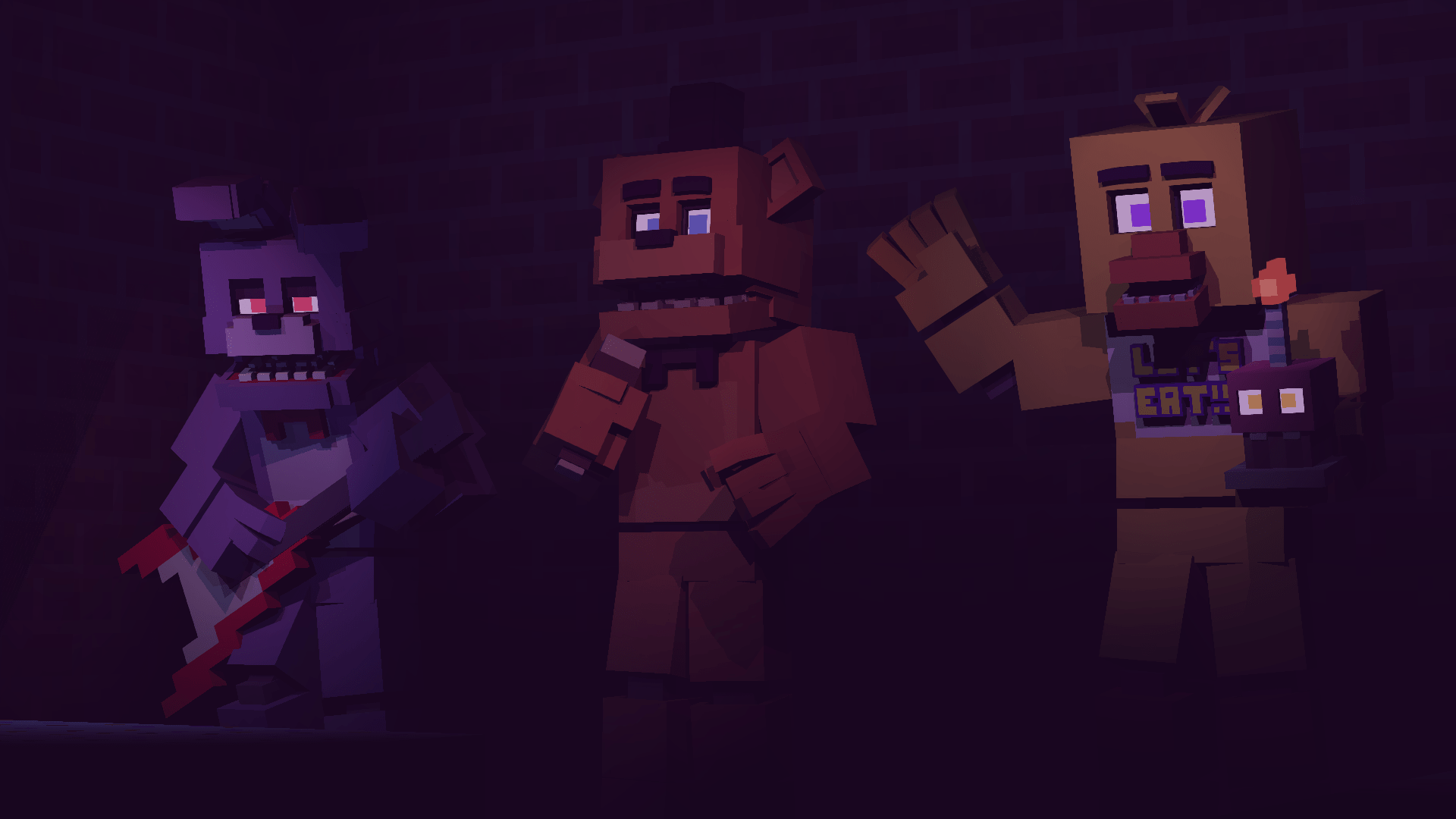 1920x1080 Minecraft FNAF Wallpaper