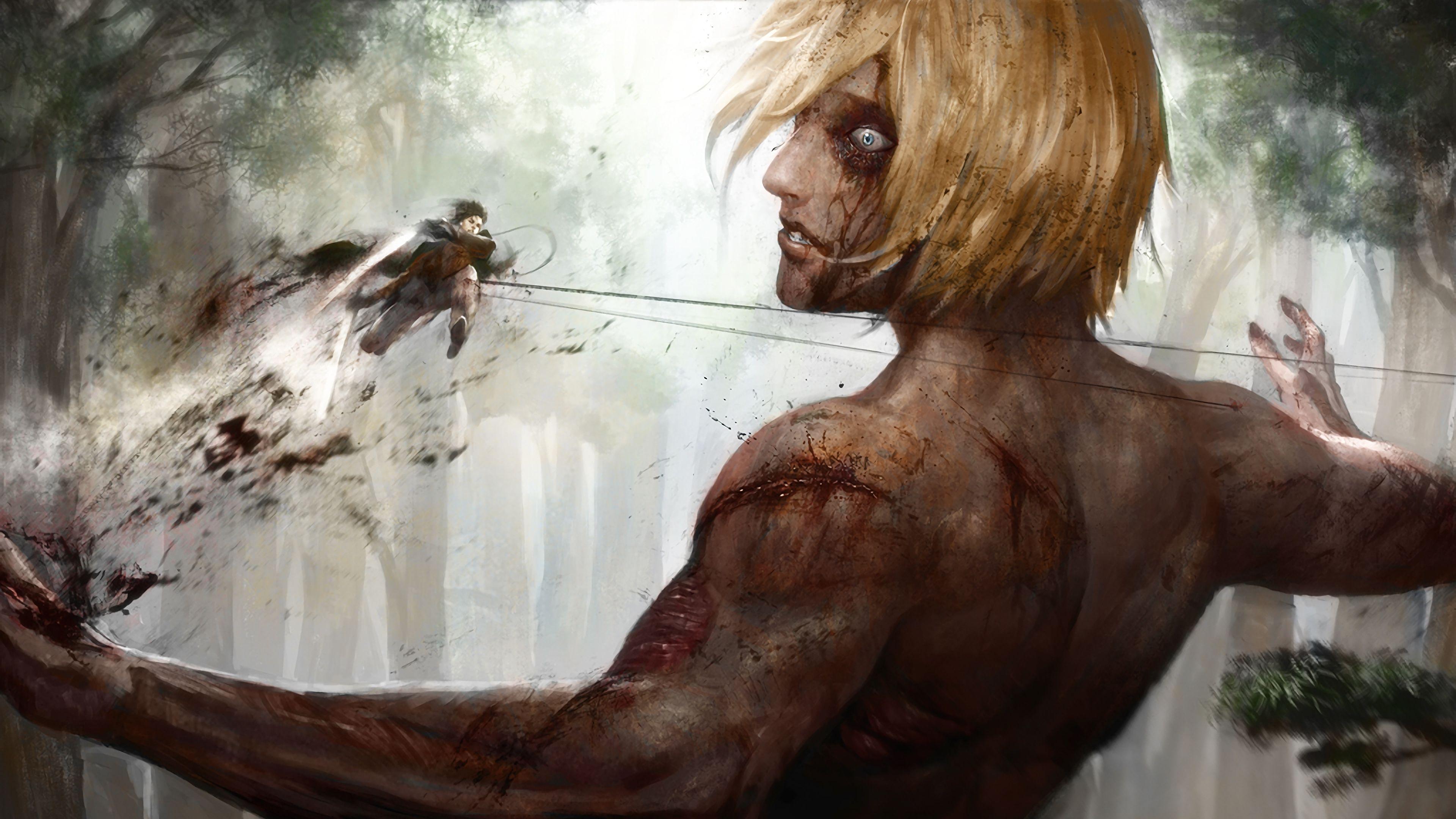 3840x2160 Levi vs. Female Titan Attack on Titan 4K Wallpaper