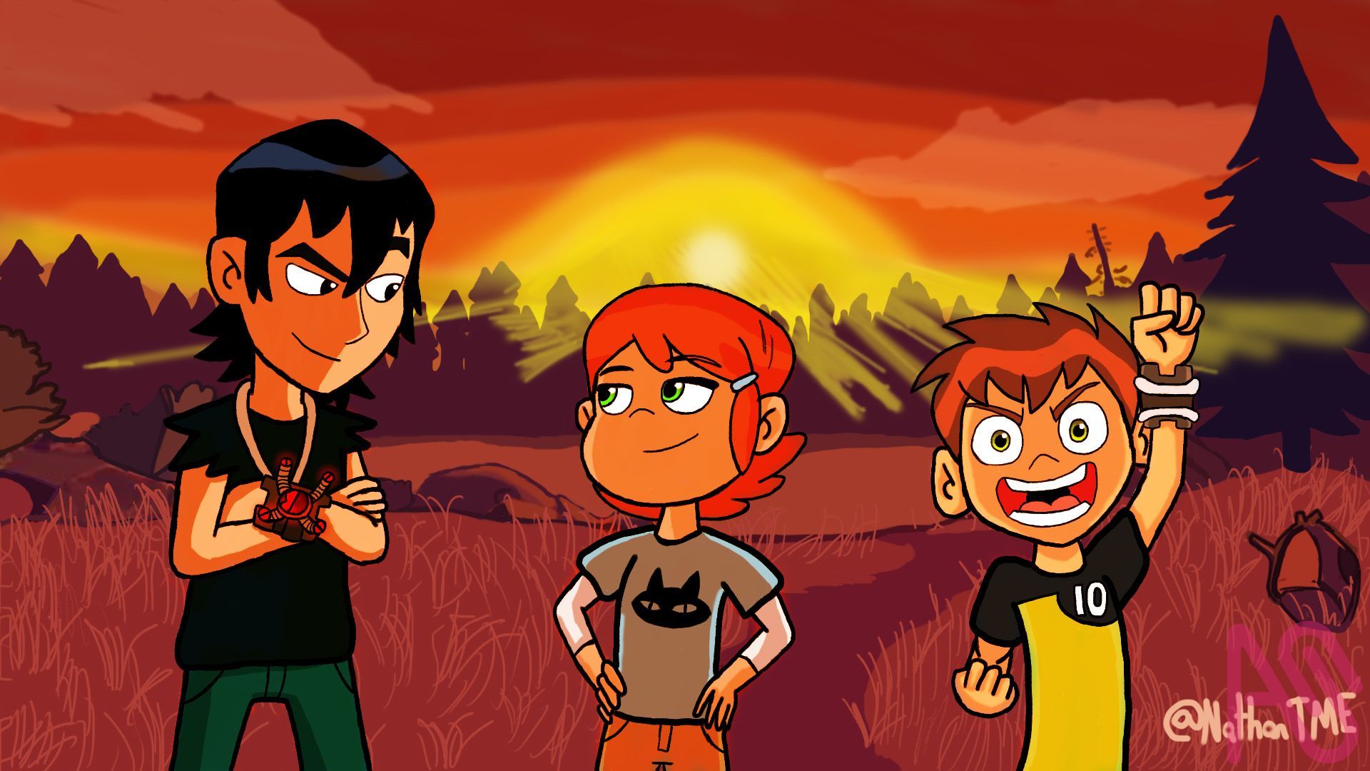 1920x1080 Ben, Gwen, and Kevin (Ben 10 Reboot) NathanTEM ART street