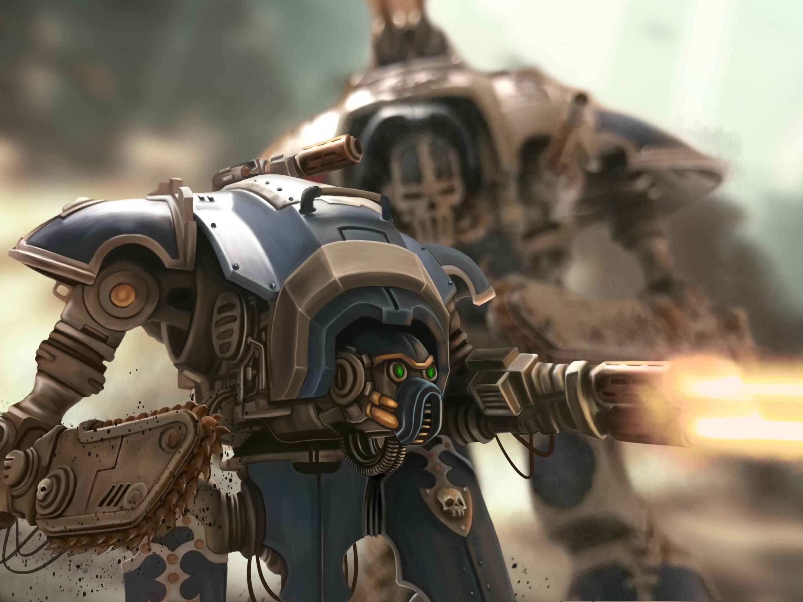 2732x2048 After sharing my old Tau fanart, I was really inspired by the replies so over the last 5 days did an Armiger piece, my first illustration in years. The Armiger is drawn