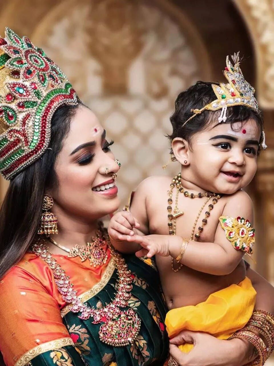 960x1280 In Pics: Diya and baby girl stun in goddess Parvathy and lord Murugan makeover​. Times of India