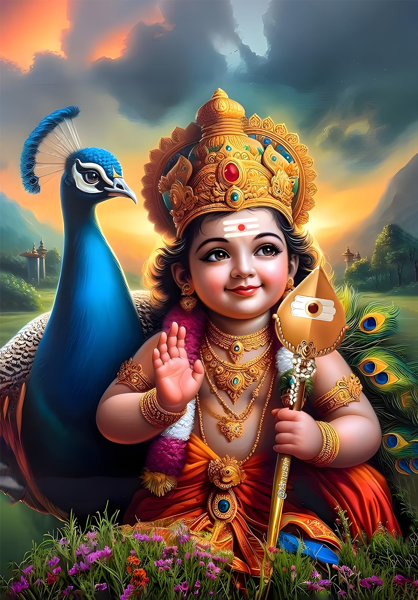 1400x2012 Roostaflag Lord Murugan Poster Cute Baby Murugan Poster Murugan Sticker