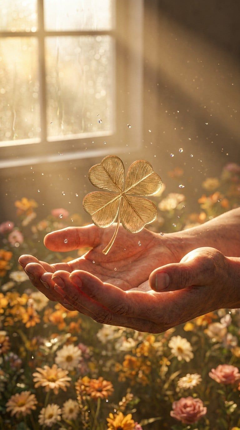 768x1376 Free Lucky Clover Glow Image, Sparkle, Magic