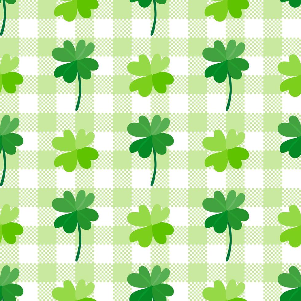 980x980 Seamless background with lucky clover leaf pattern. Wrapping paper pattern