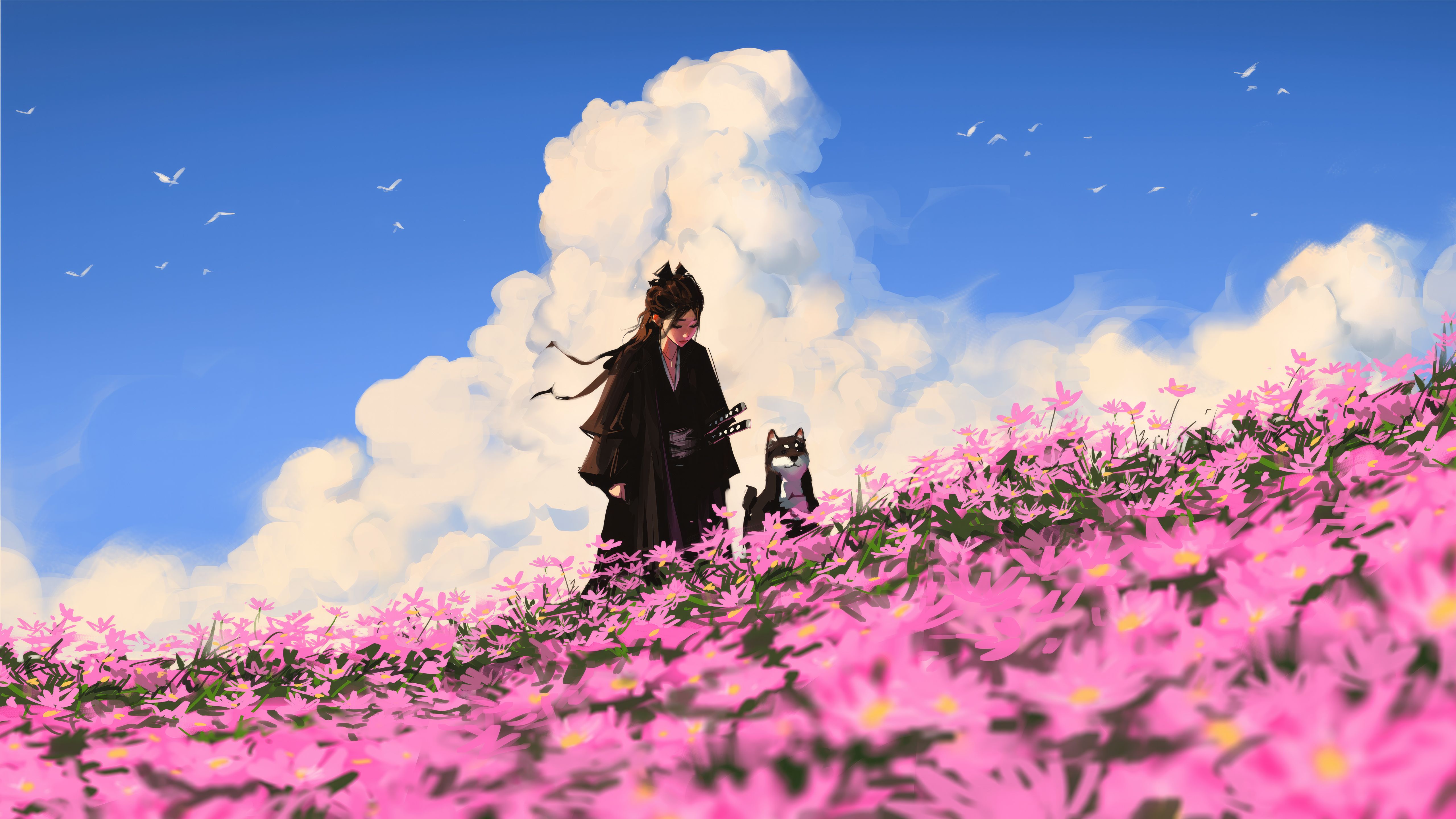 5120x2880 Anime Girl And Dog Bound By Loyalty And Oath Wallpaper, HD Anime Wallpaper, 4k Wallpaper, Image, Background, Photos and Picture