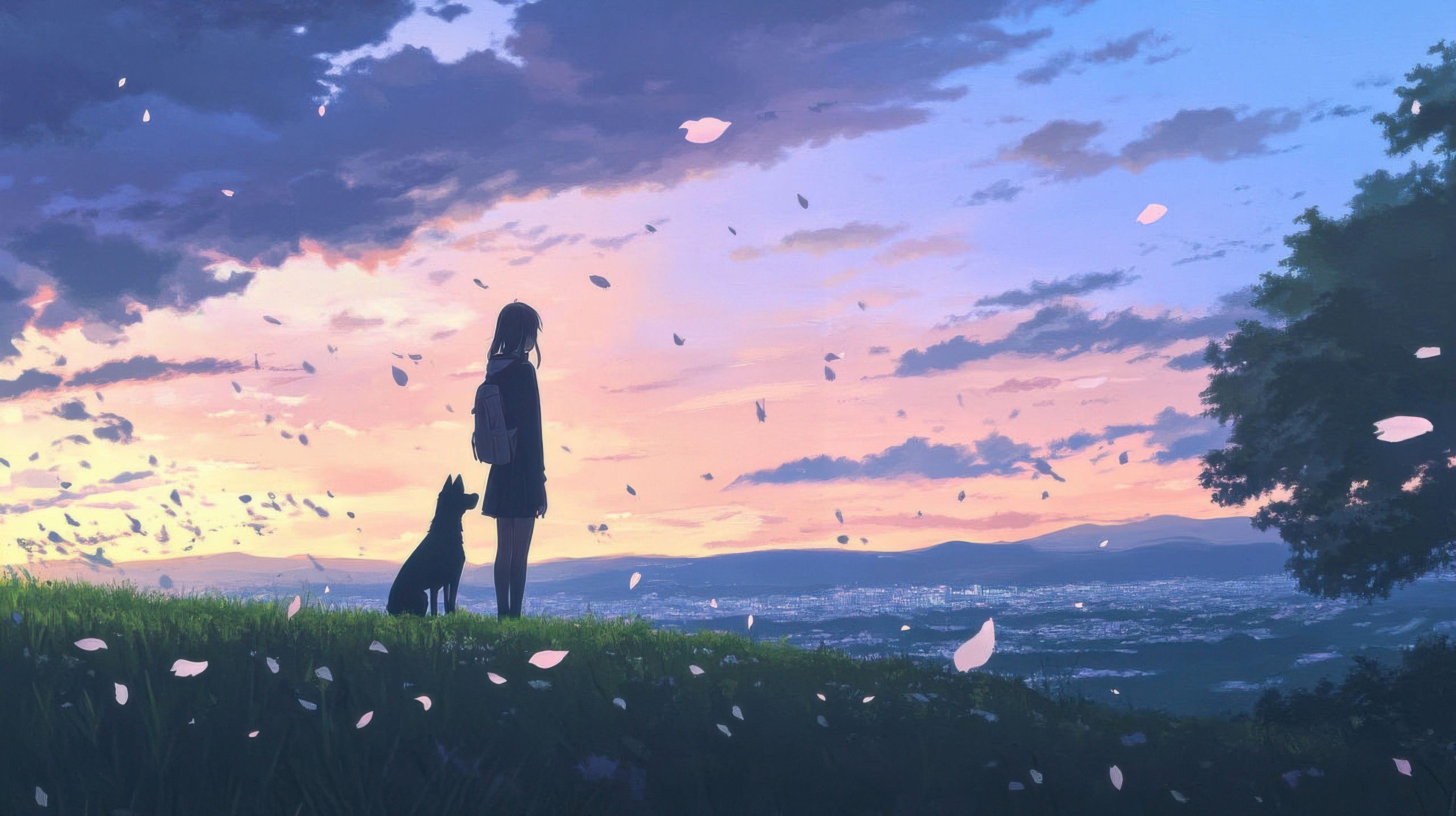 3840x2154 Bonded Hearts Girl And Dog When Tomorrow Comes Wallpaper, HD Artist Wallpaper, 4k Wallpaper, Image, Background, Photos and Picture
