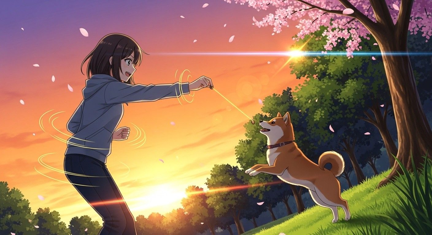 1408x768 Free Anime Dog Stock AI Image