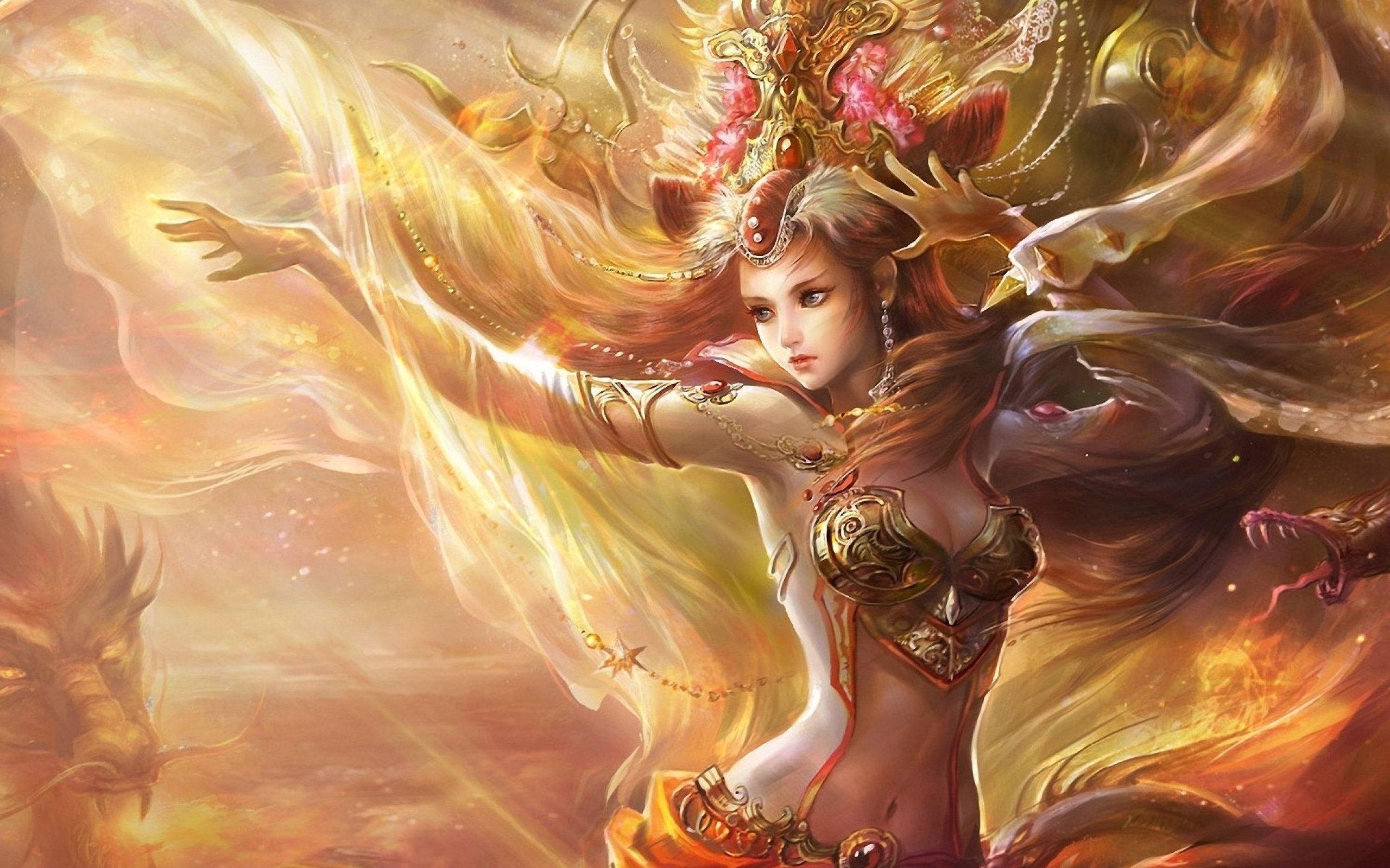 2560x1600 Fantasy Art Wallpaper Woman