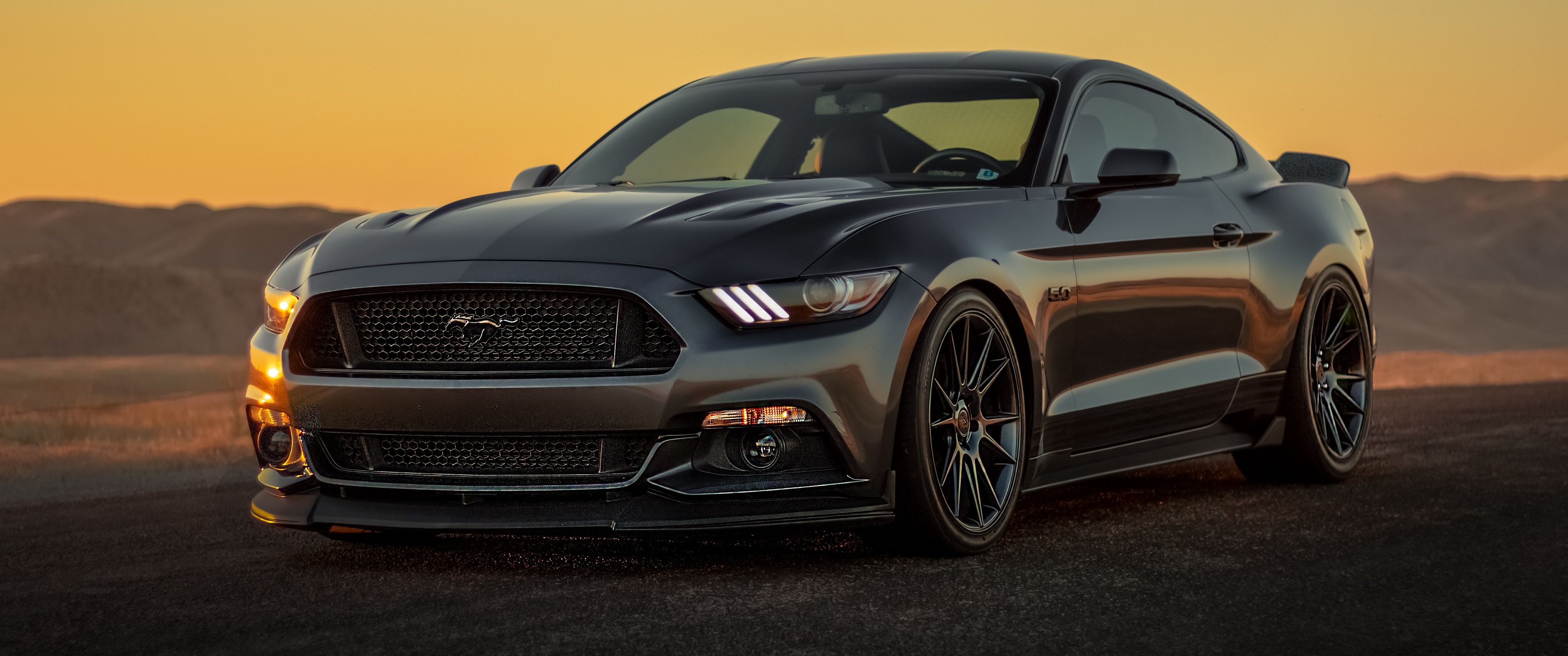 3440x1440 Download Black Ford Mustang, Black, Ford, Ford Mustang Wallpaper in 3440x1440 Resolution