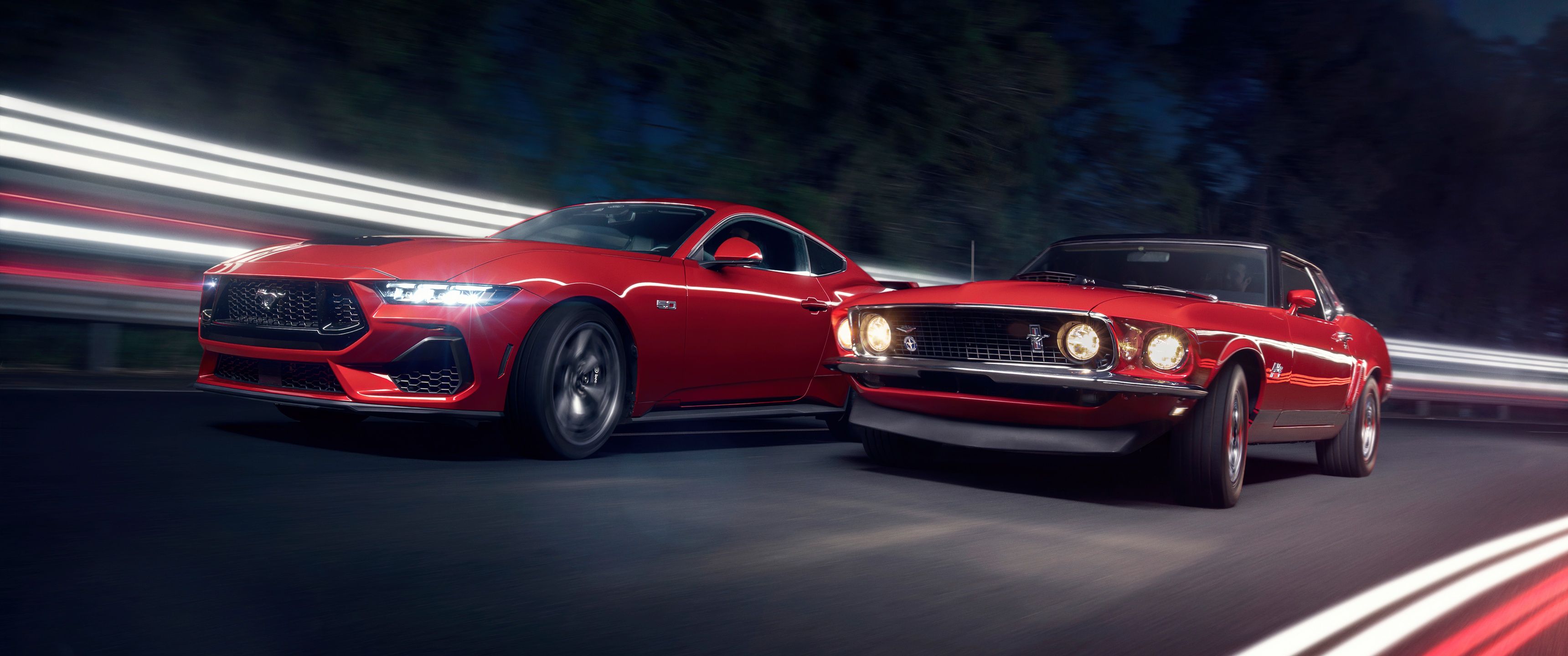 3440x1440 Ford Mustang Wallpaper 4K, Classic, 5K, Red cars