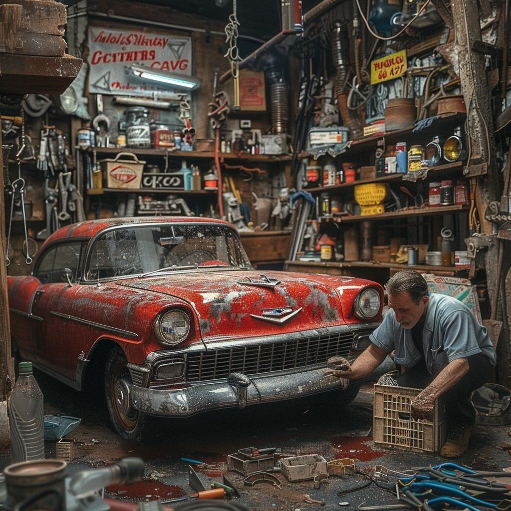 1024x1024 Free Vintage Car Repair Image, Vintage, Chevrolet