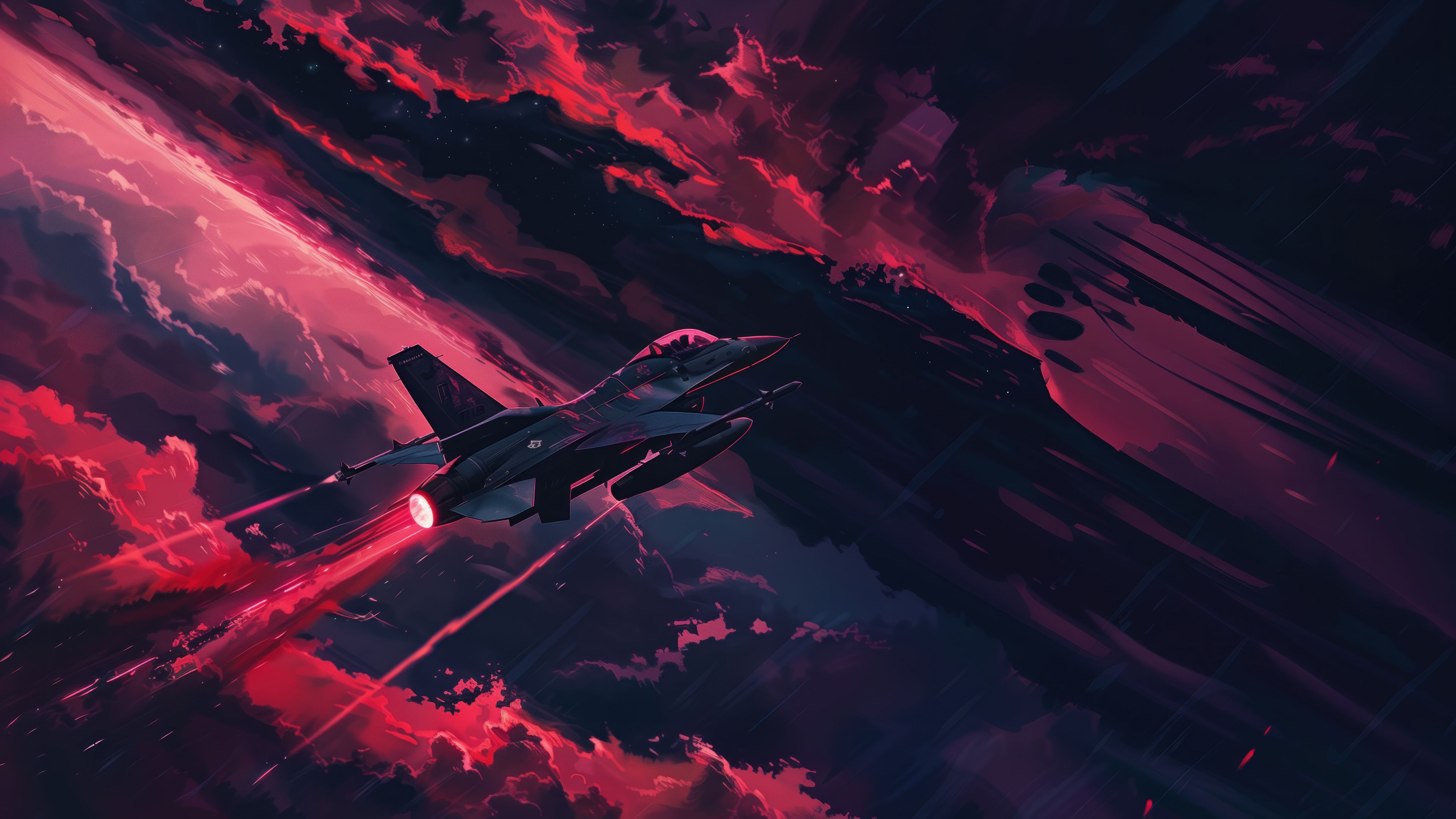 3840x2160 Fighter Aircraft Flying Sky Clouds Wallpaper 4K HD PC k